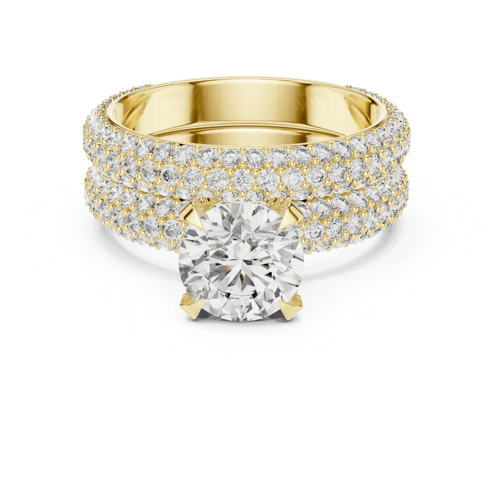 Multi-Row Pavé Statement Ring