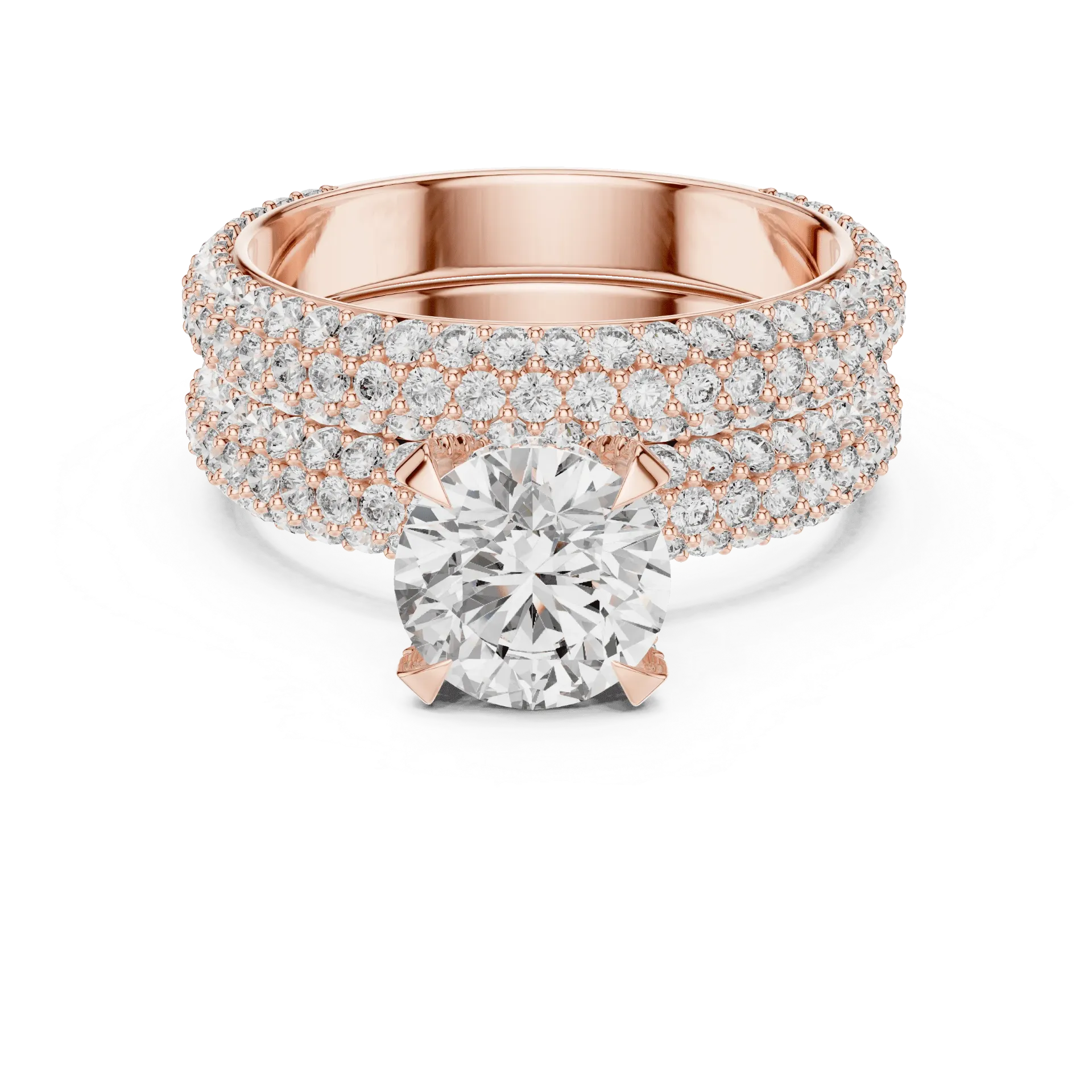 Multi-Row Pavé Statement Ring