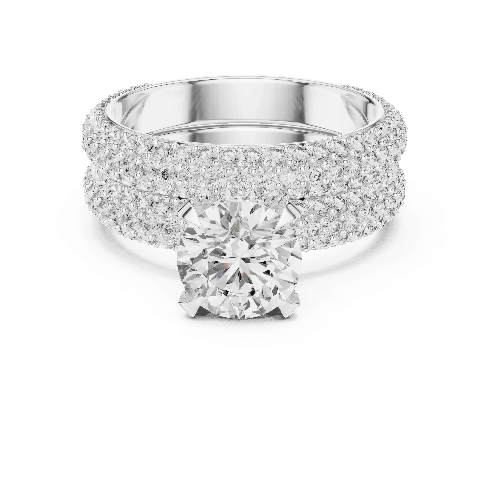 Multi-Row Pavé Statement Ring