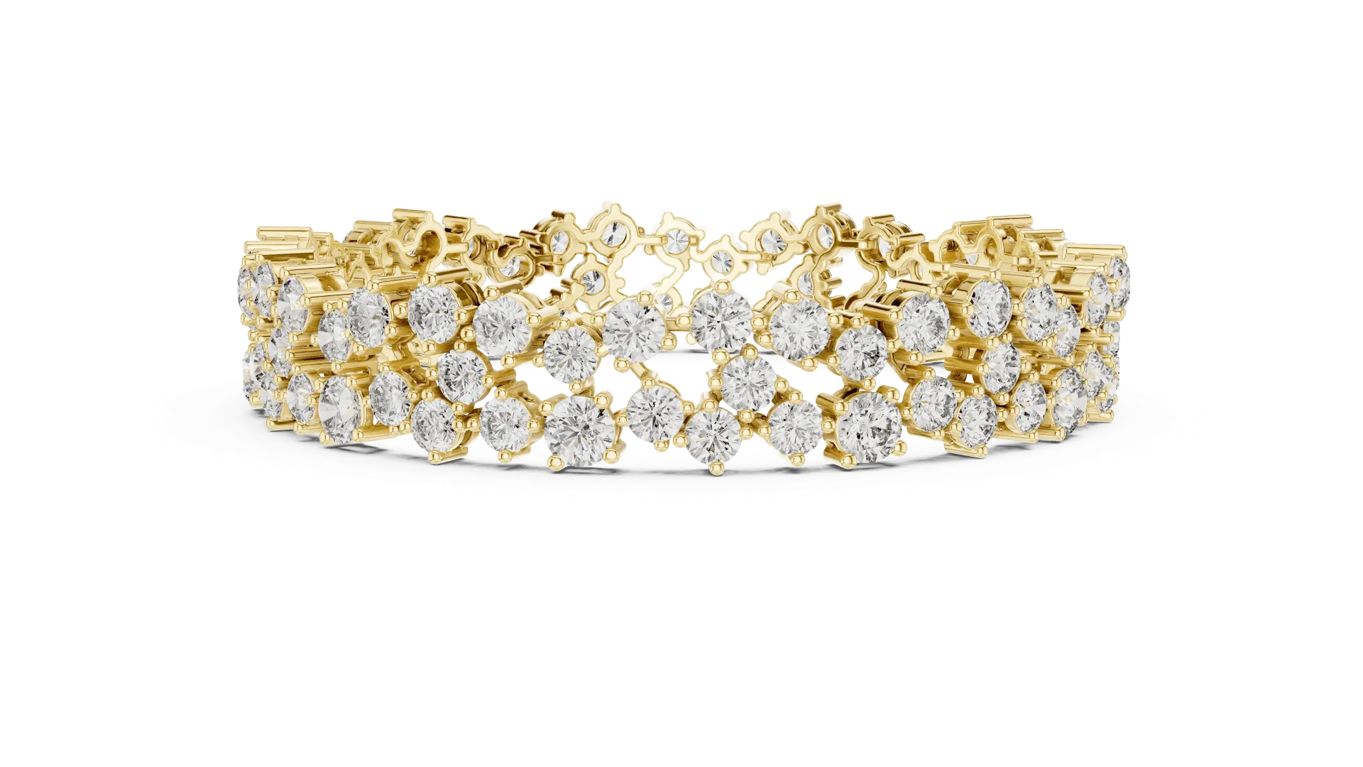 Statement Openwork Diamond Bracelet (Yellow)