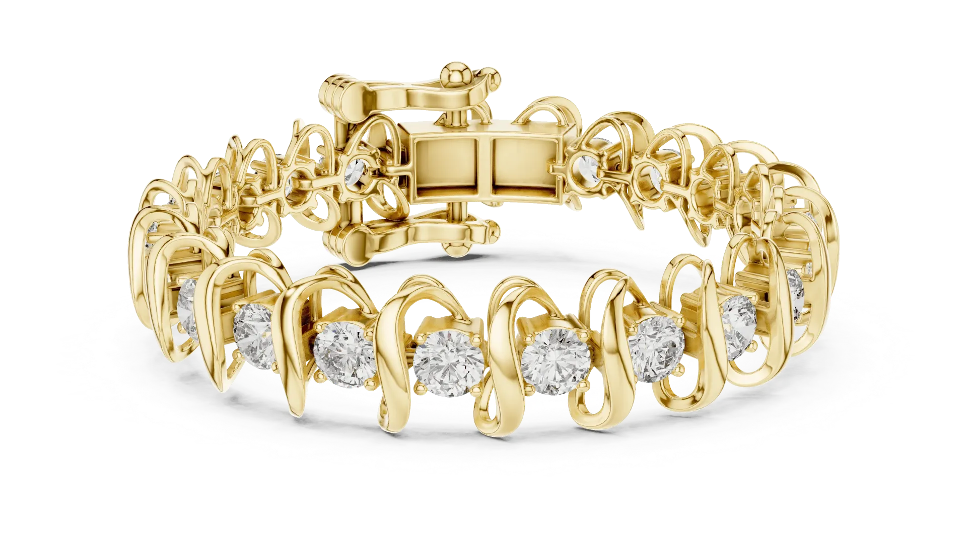 Sculptural Ribbon Diamond Bracelet (Yellow)