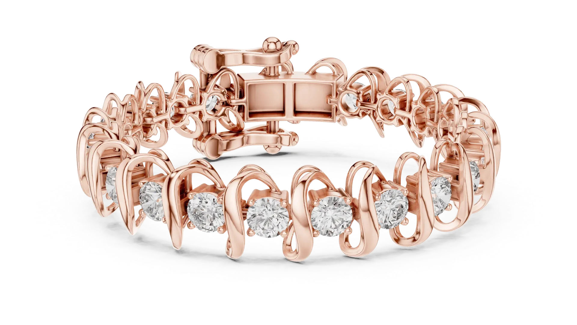 Sculptural Ribbon Diamond Bracelet