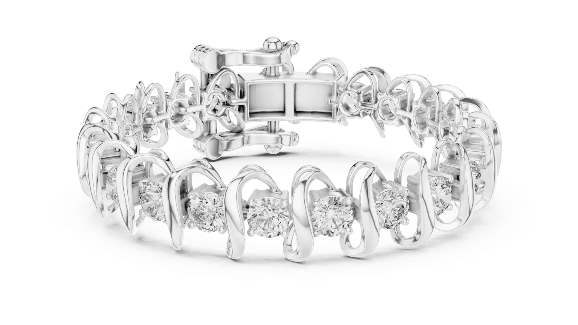 Sculptural Ribbon Diamond Bracelet