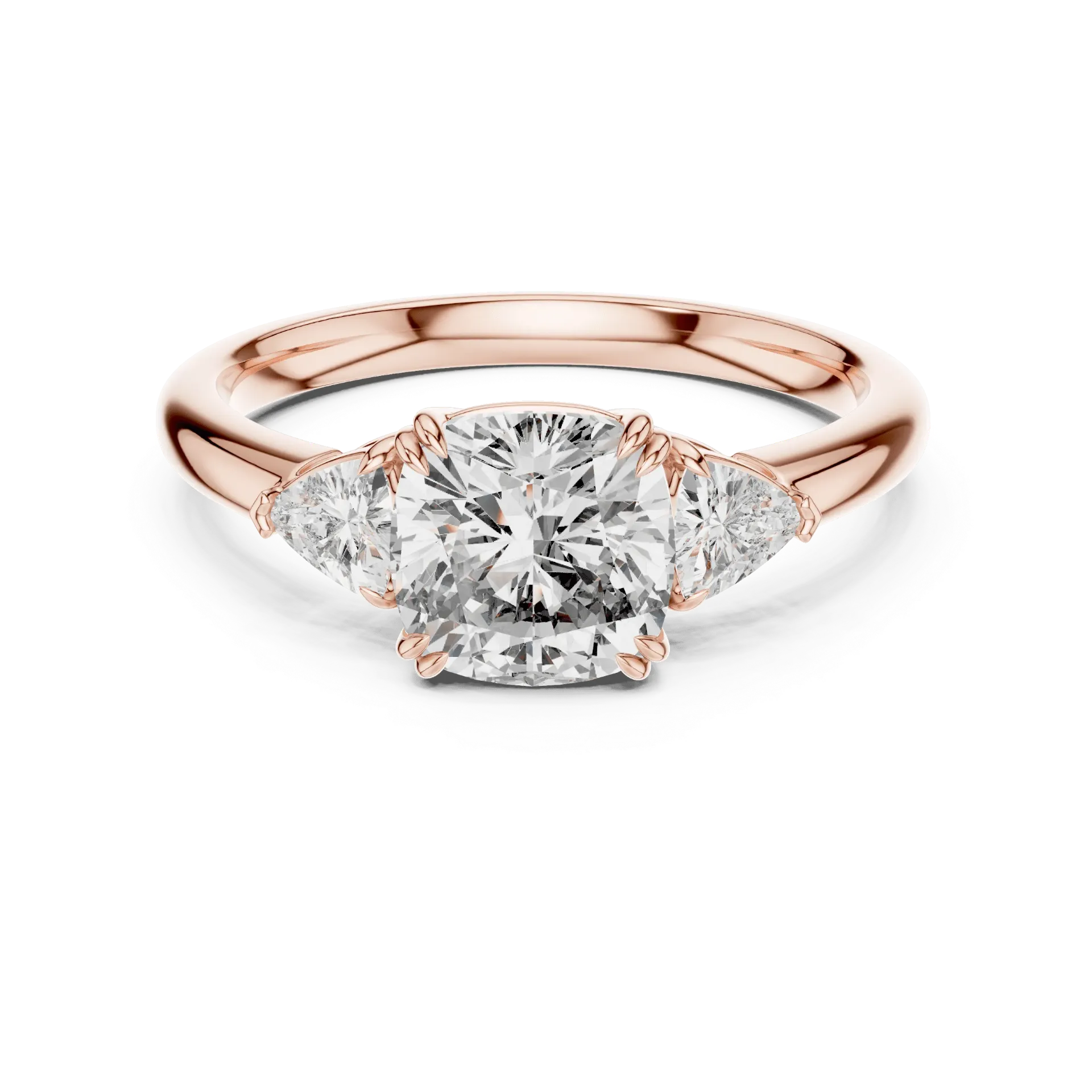 Classic Cushion & Trillion Trilogy Ring