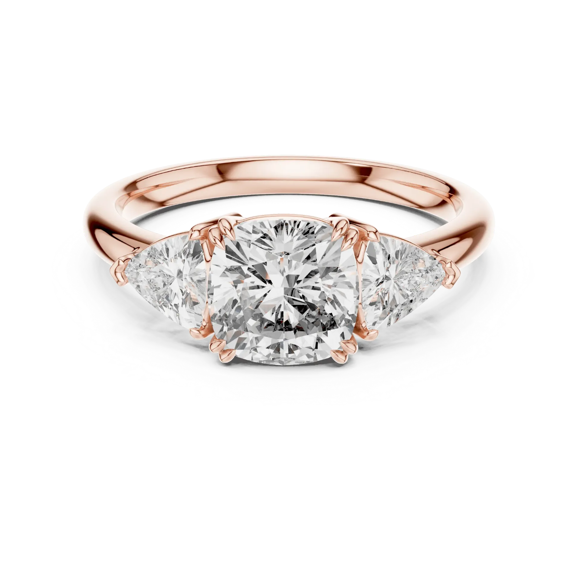 2ct Radiant Cushion & Trillion Trilogy Ring
