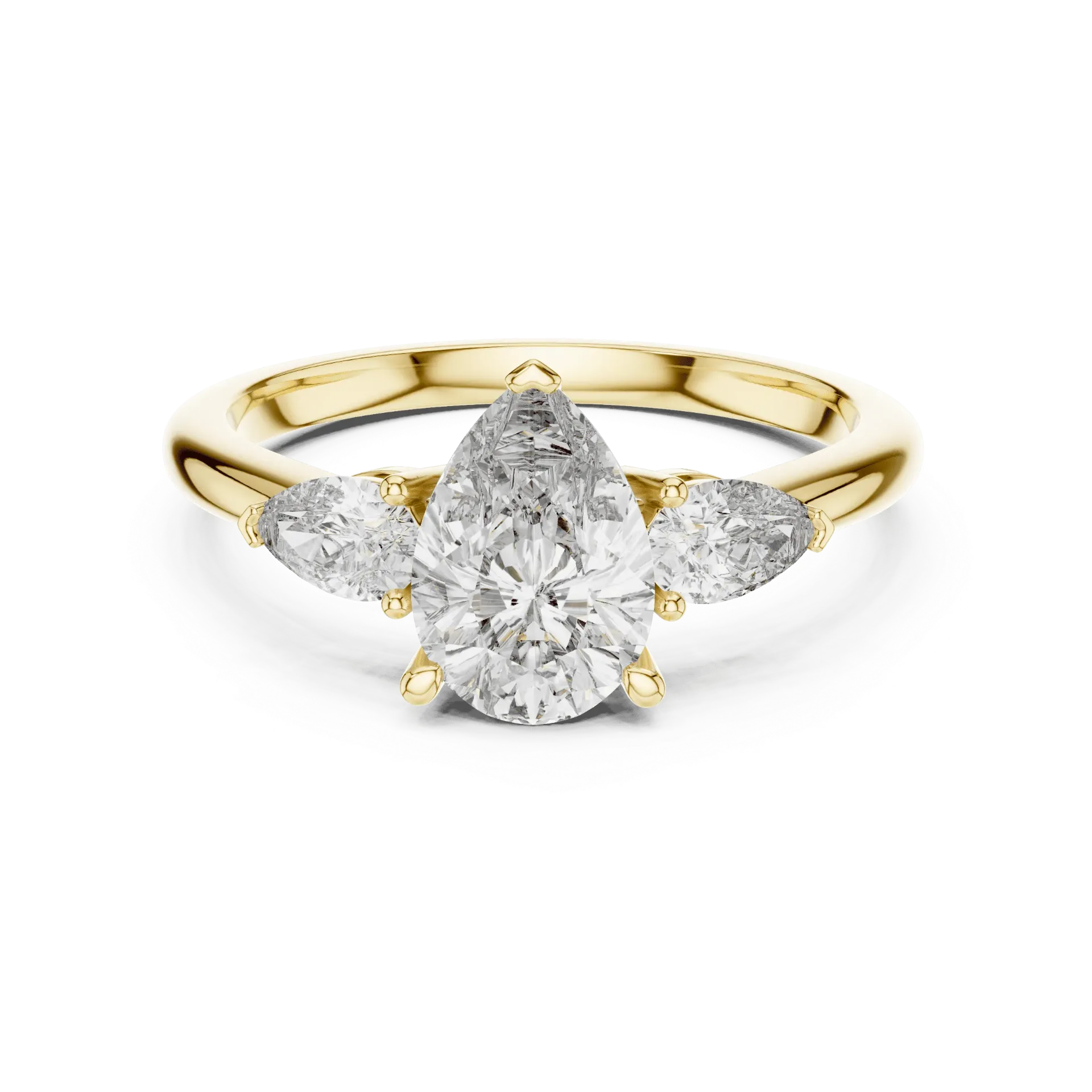 1.50ct Exquisite Pear Trilogy Ring (Yellow)