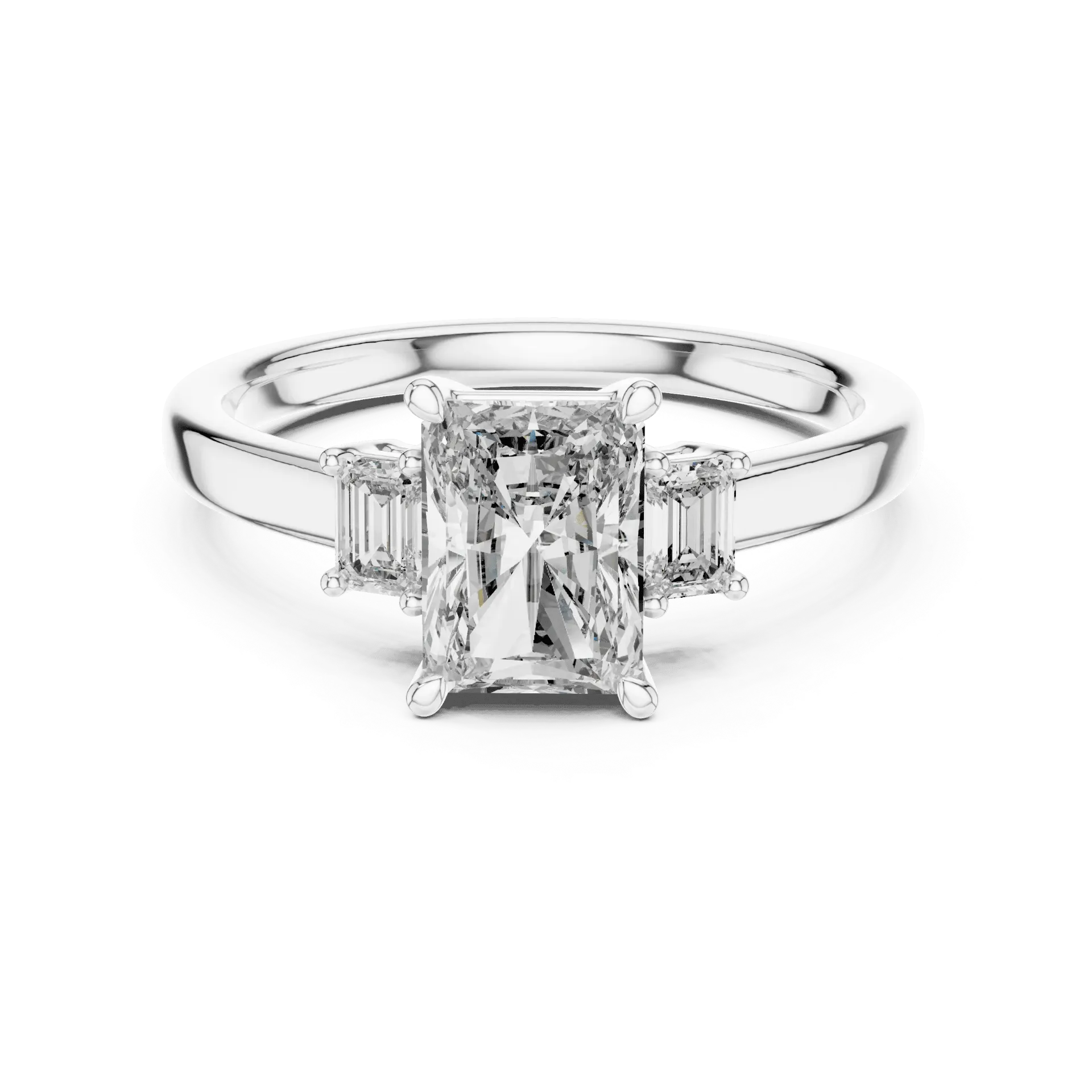 1.50ct Emerald & Emerald Trilogy Ring