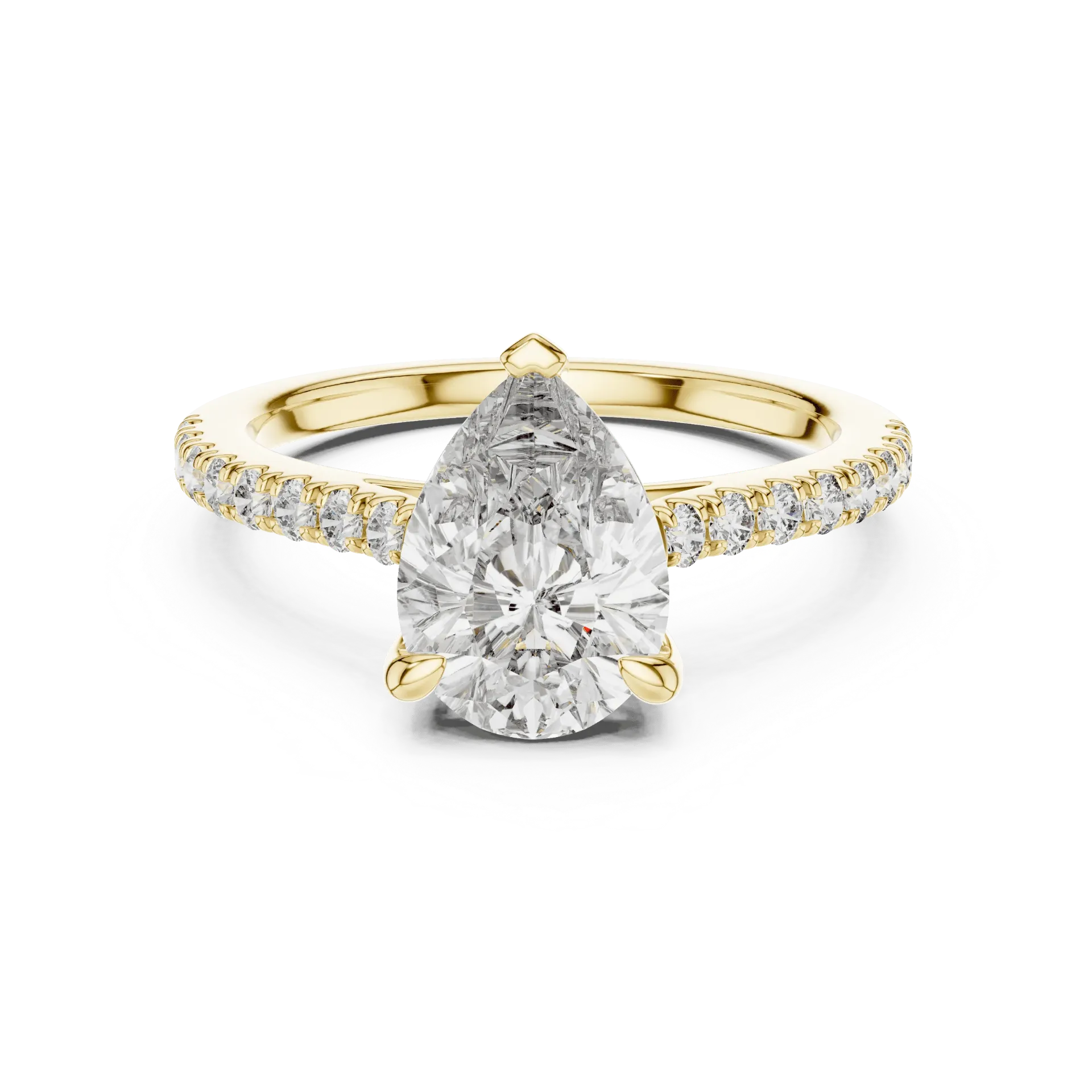 2ct Classic Pear Pavé Ring (Yellow)
