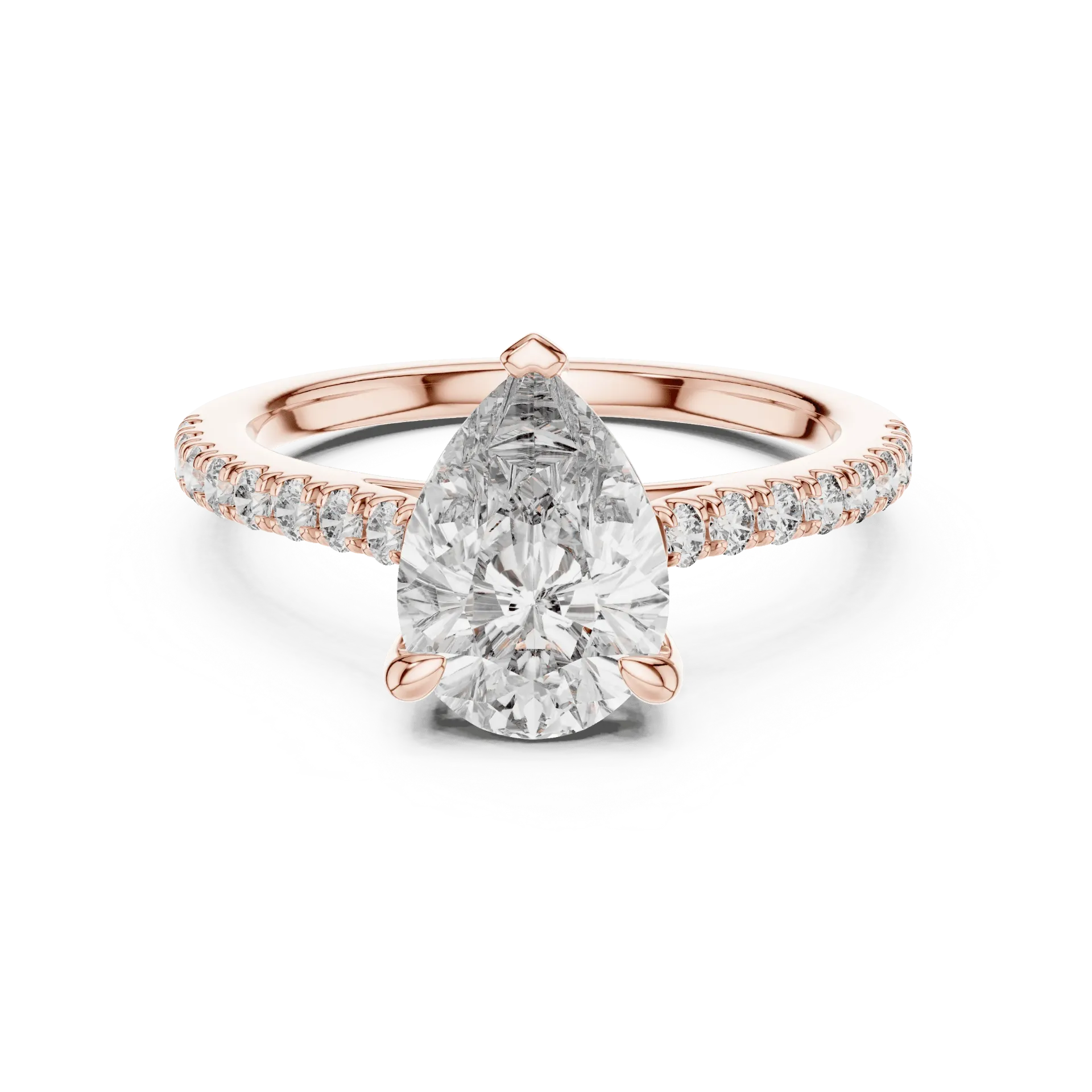 2ct Classic Pear Pavé Ring