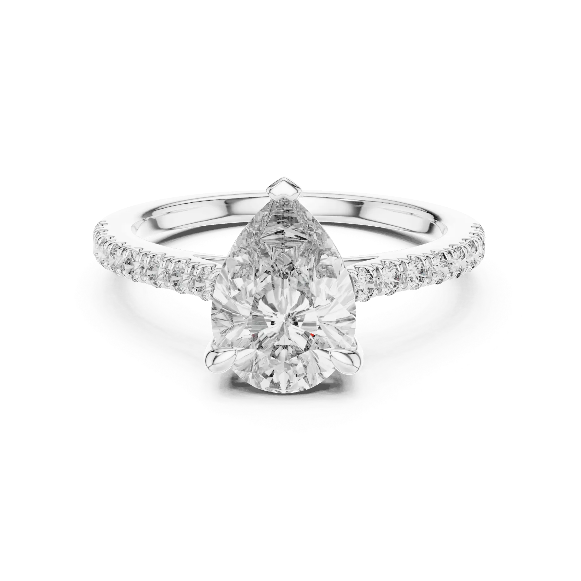 2ct Classic Pear Pavé Ring