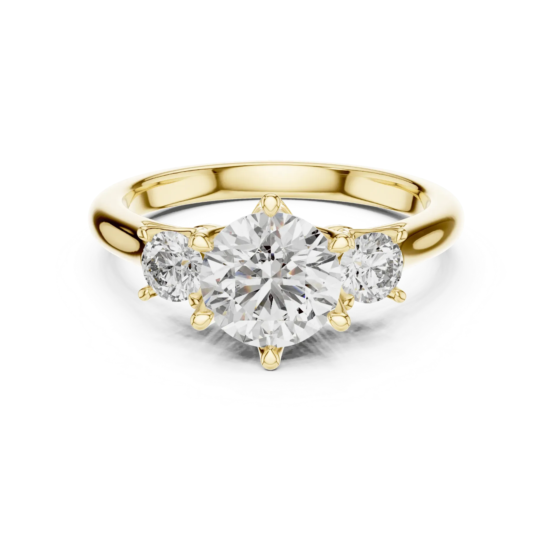 1.80ct Classic Round Brilliant Trilogy Ring (Yellow)