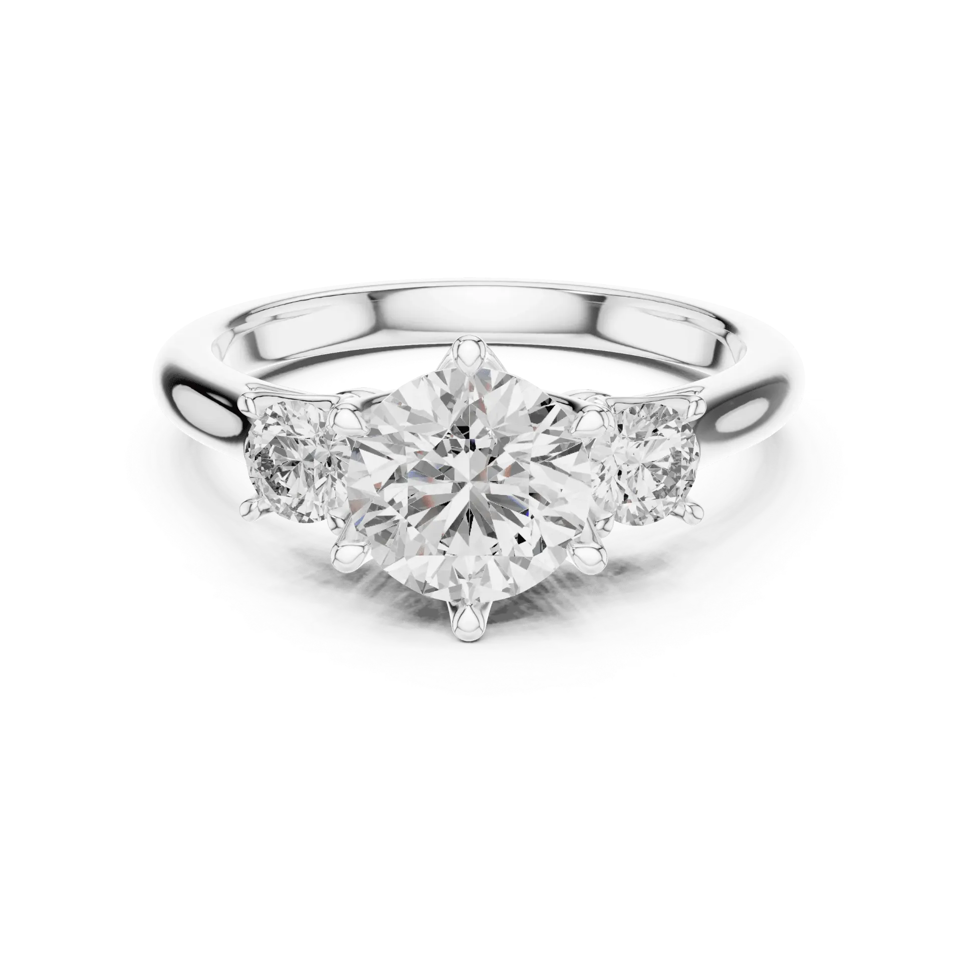 1.80ct Classic Round Brilliant Trilogy Ring