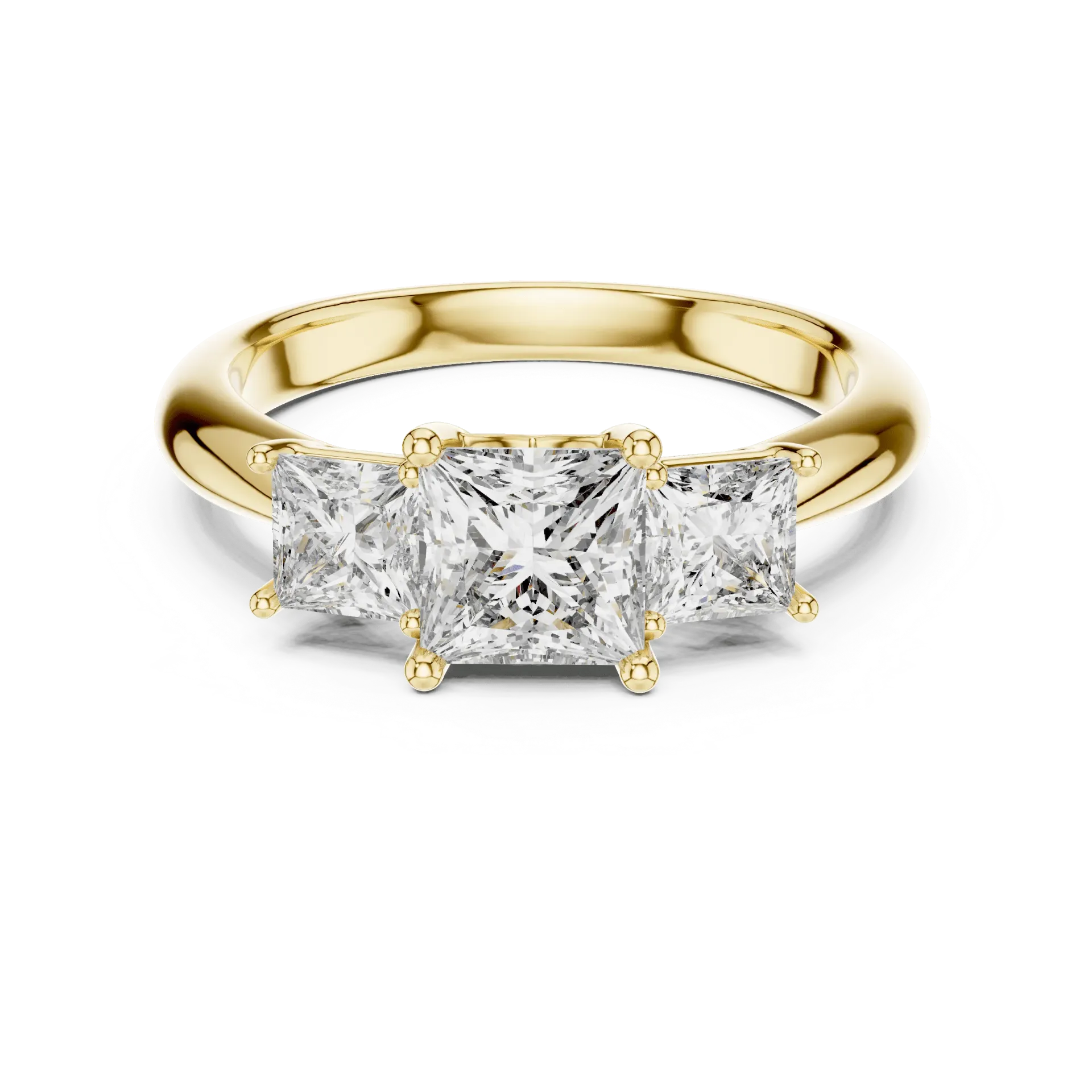 2ct Classic Princess Trilogy Ring (Yellow)