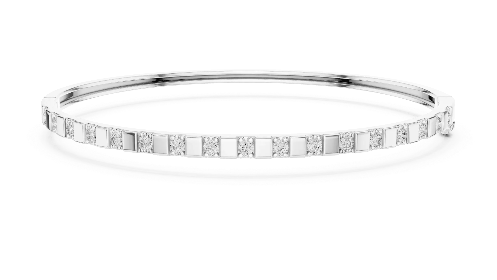 Geometric Bar & Diamond Stacking Kada Bangle