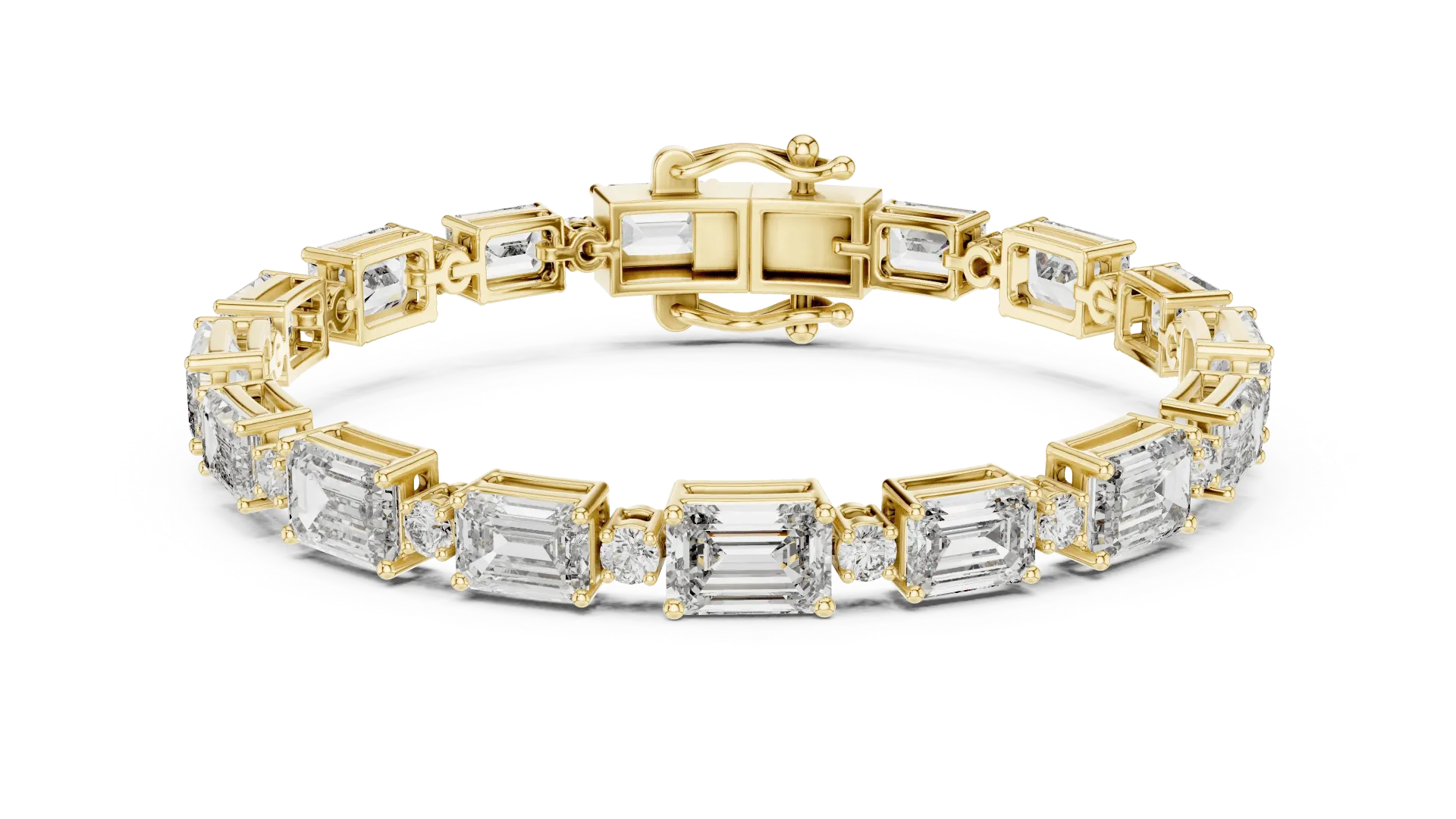 Architectural Emerald & Round Bracelet-BYB2037