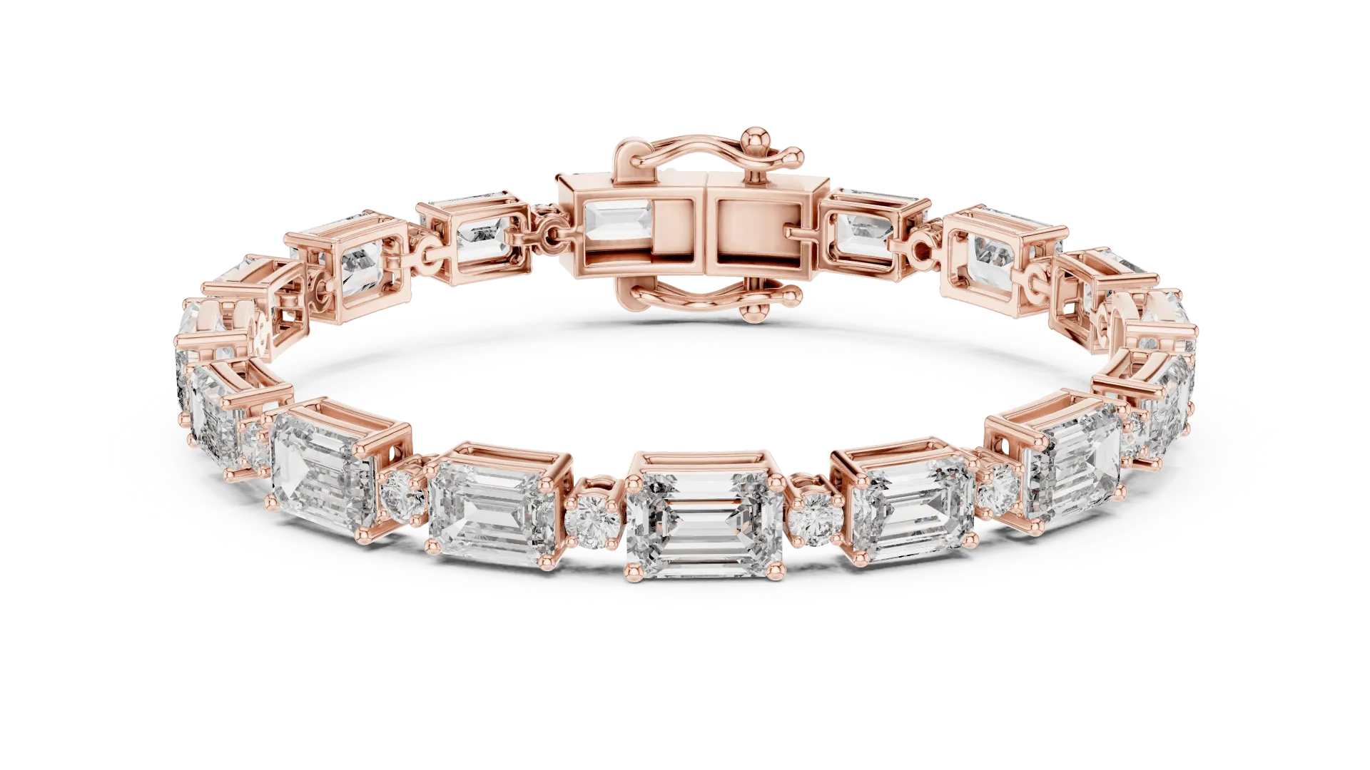 Architectural Emerald & Round Bracelet-BYB2037