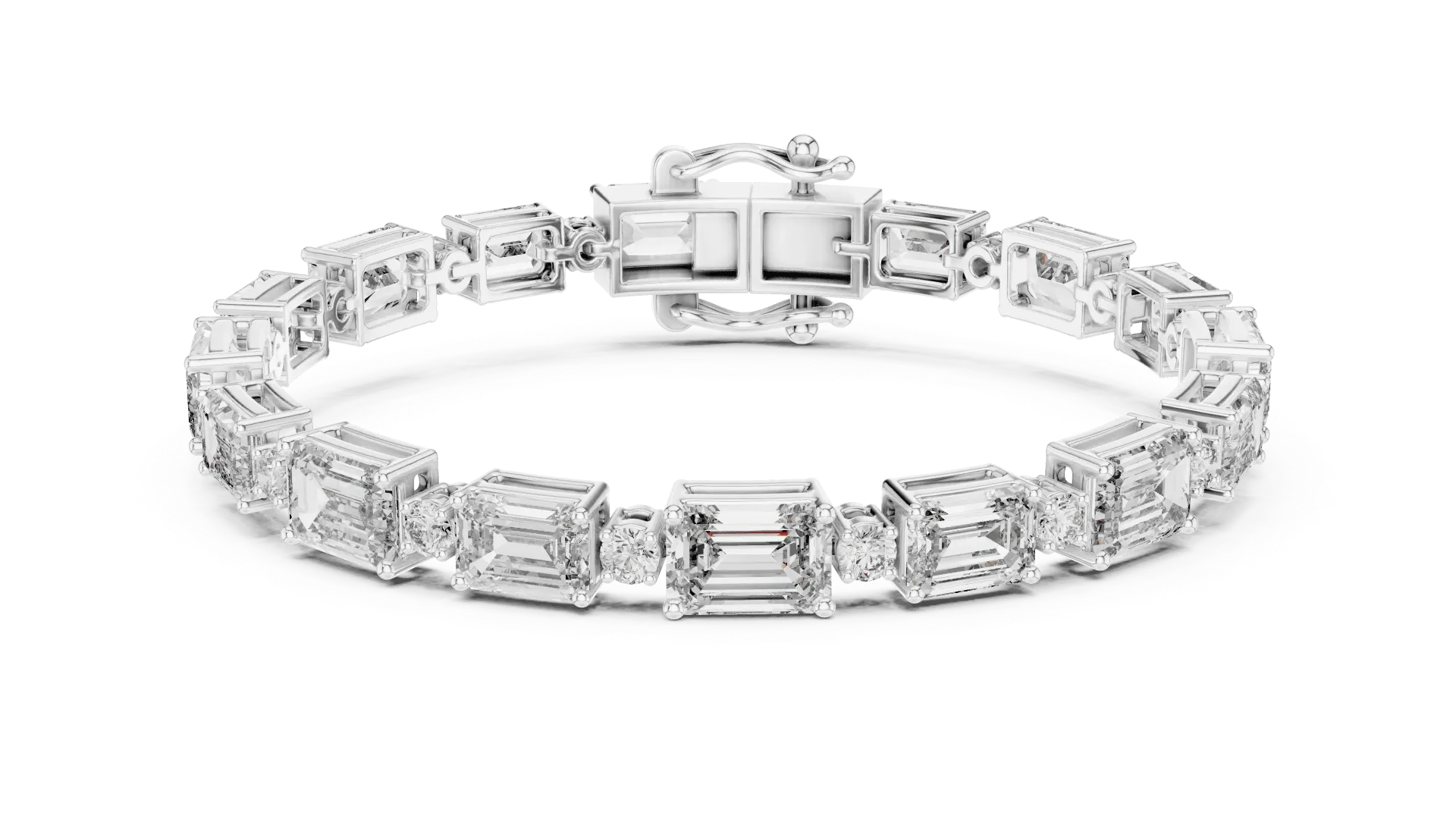 Architectural Emerald & Round Bracelet-BYB2037