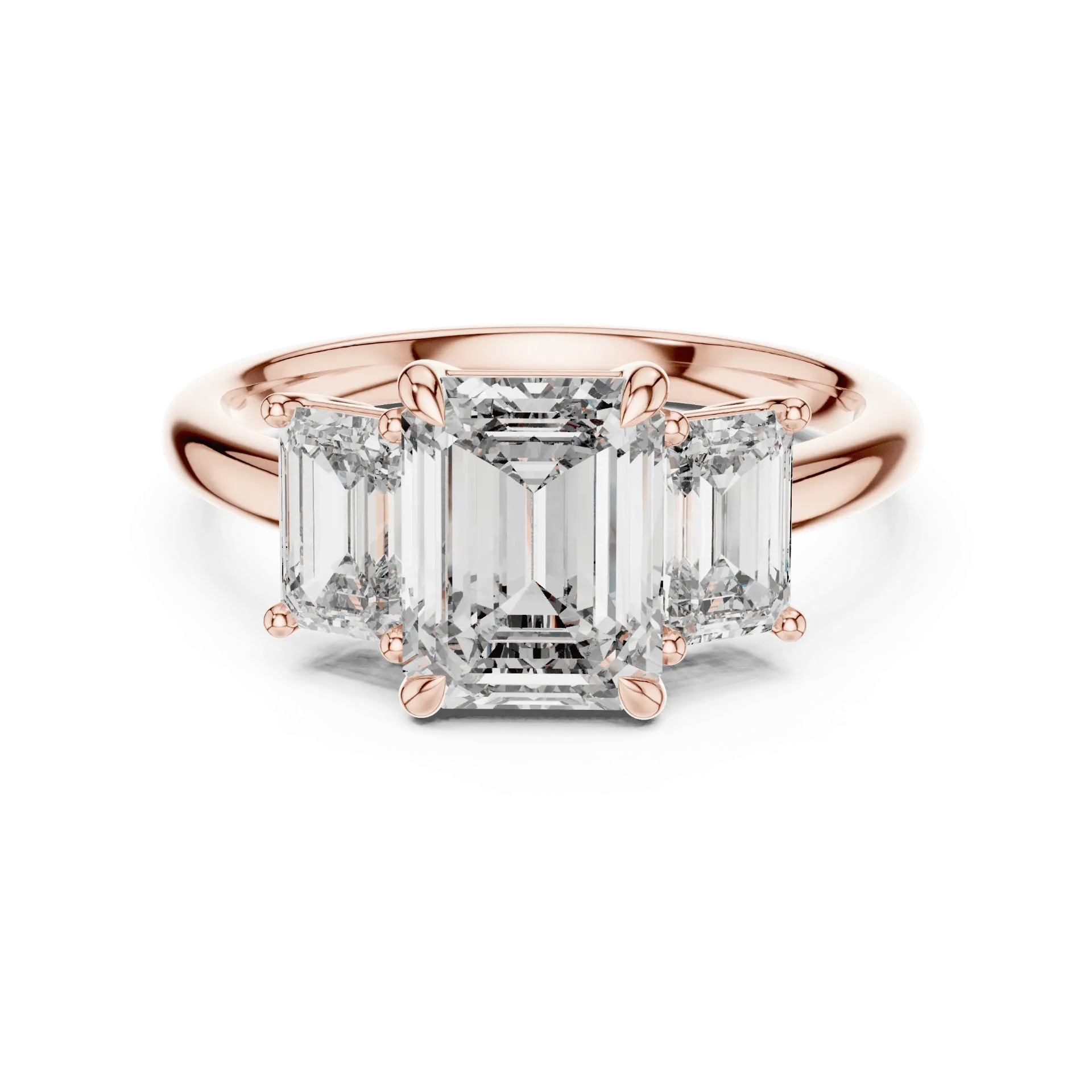 3.00ct Classic Emerald Trilogy Ring