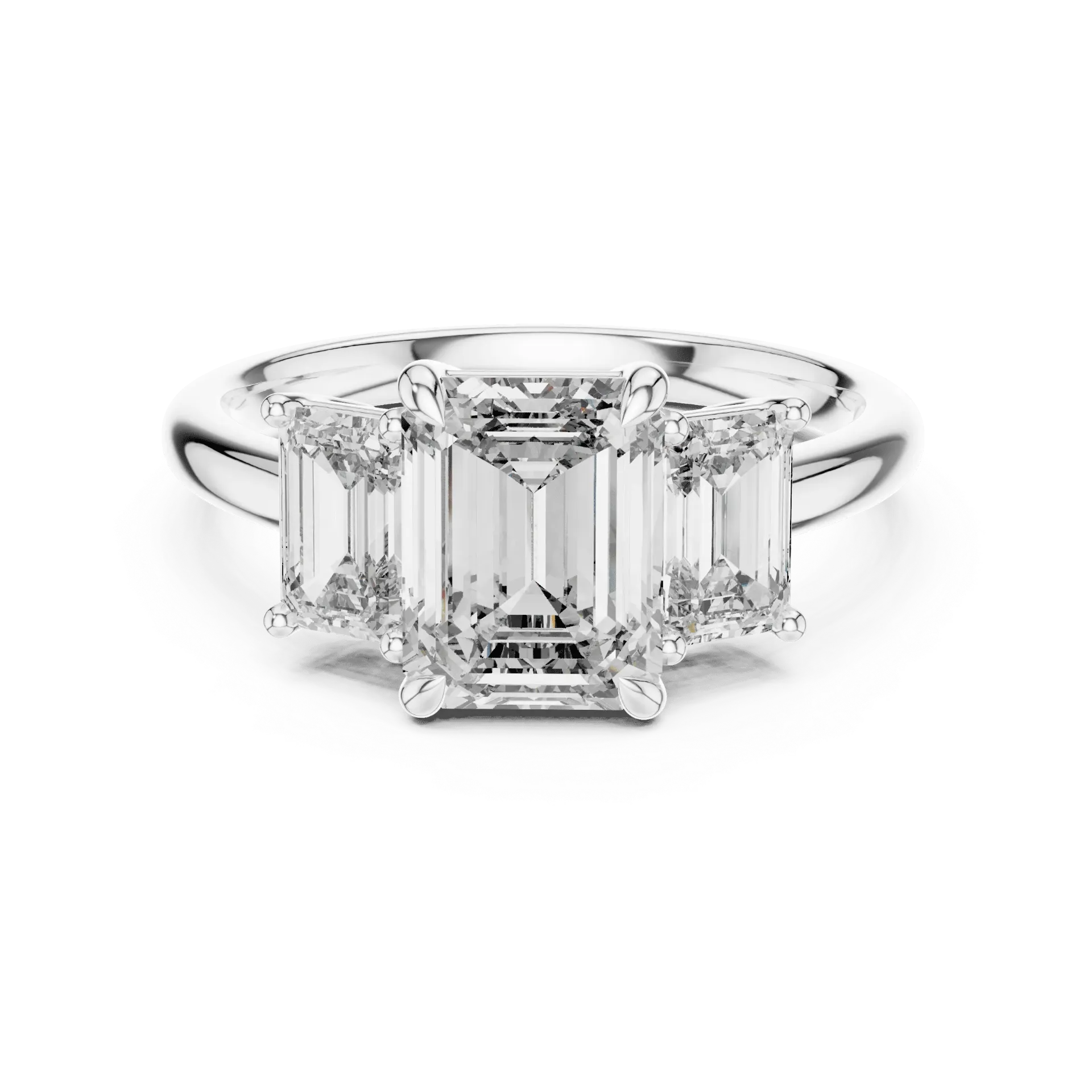3ct Classic Emerald Trilogy Ring