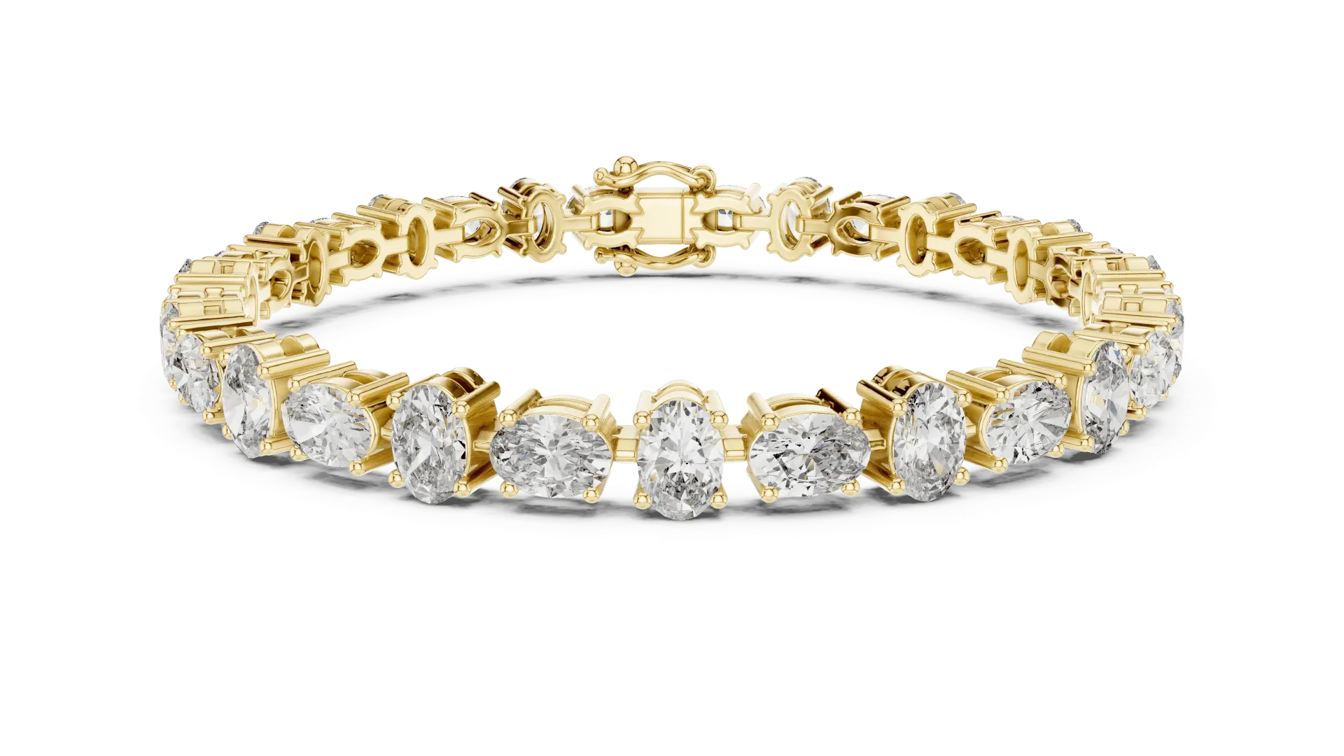 Rhythmic Alternating Oval Bracelet (Yellow)