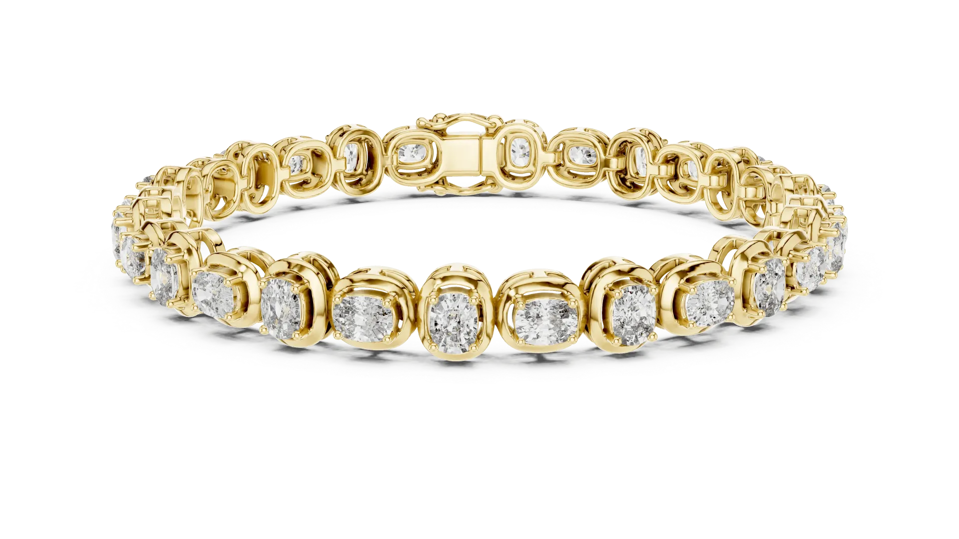 Chunky Oval Bezel Bracelet (Yellow)