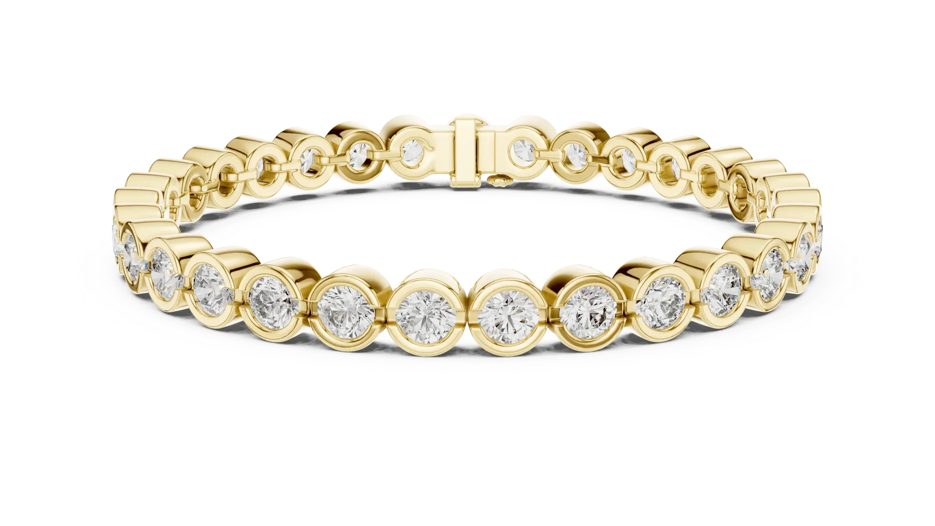 30 Pointer Bezel Setting Tennis Bracelet (Yellow)