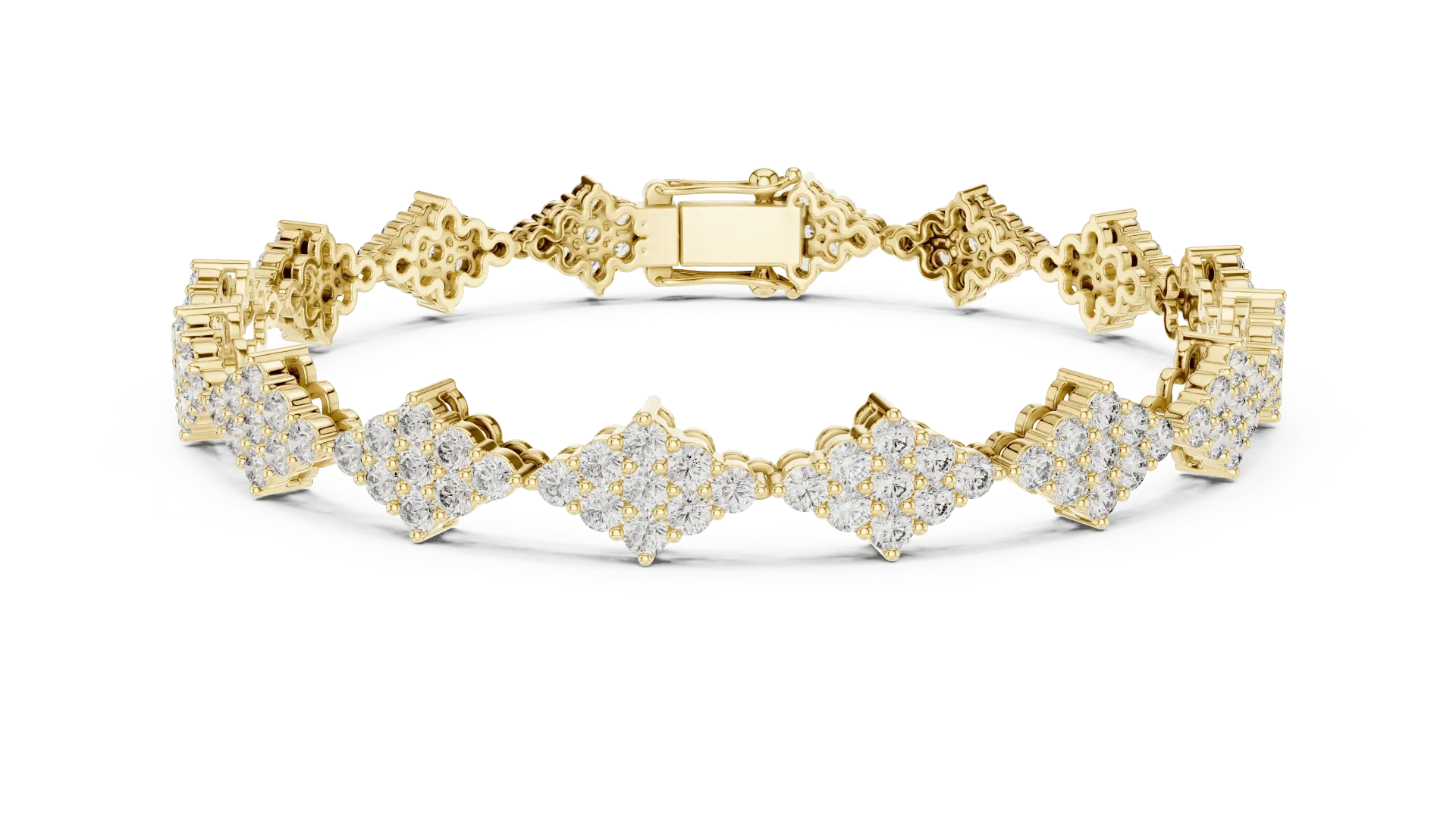 Diamond Kite Cluster Bracelet (Yellow)