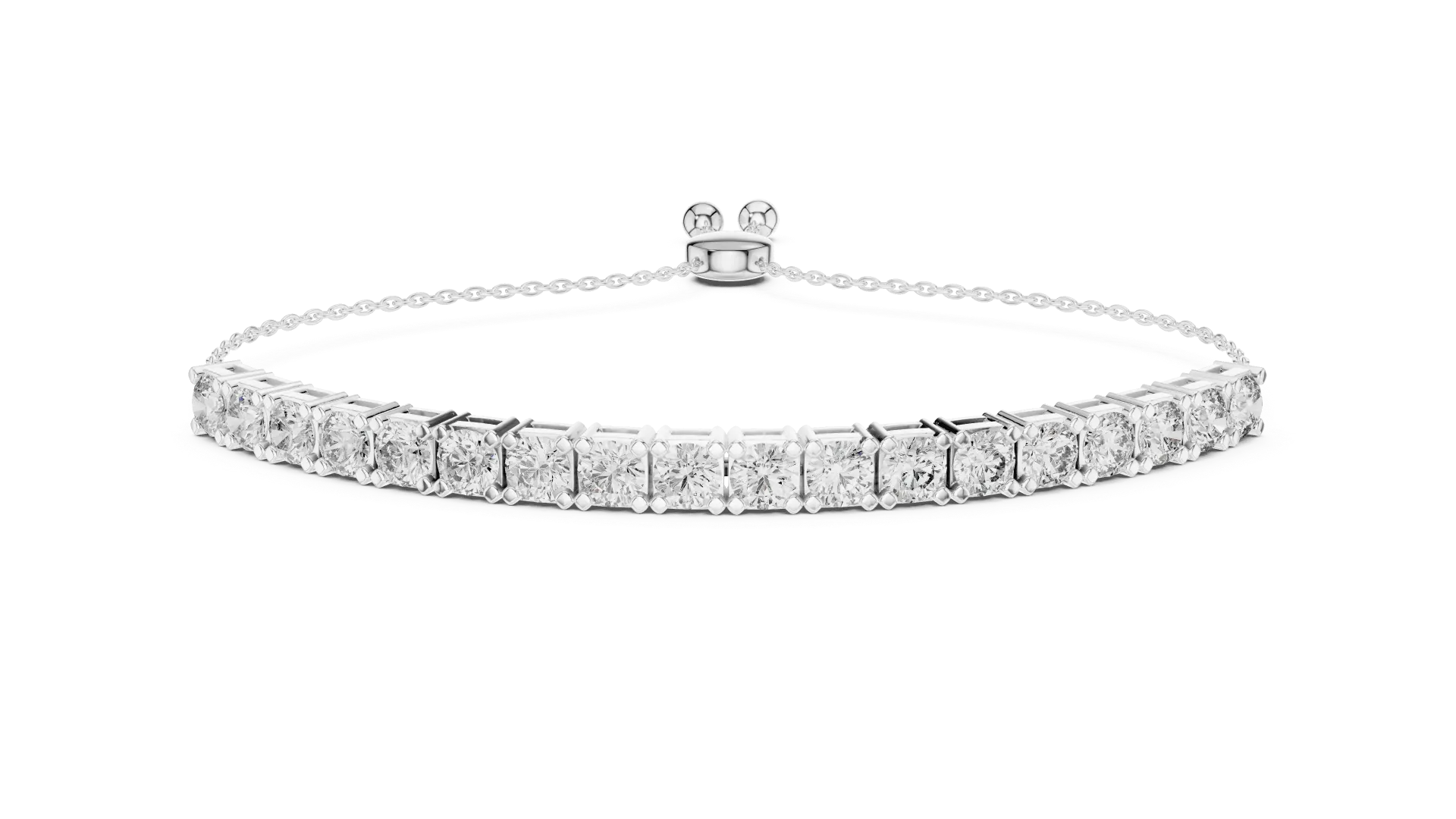 Adjustable Half Tennis Bracelet