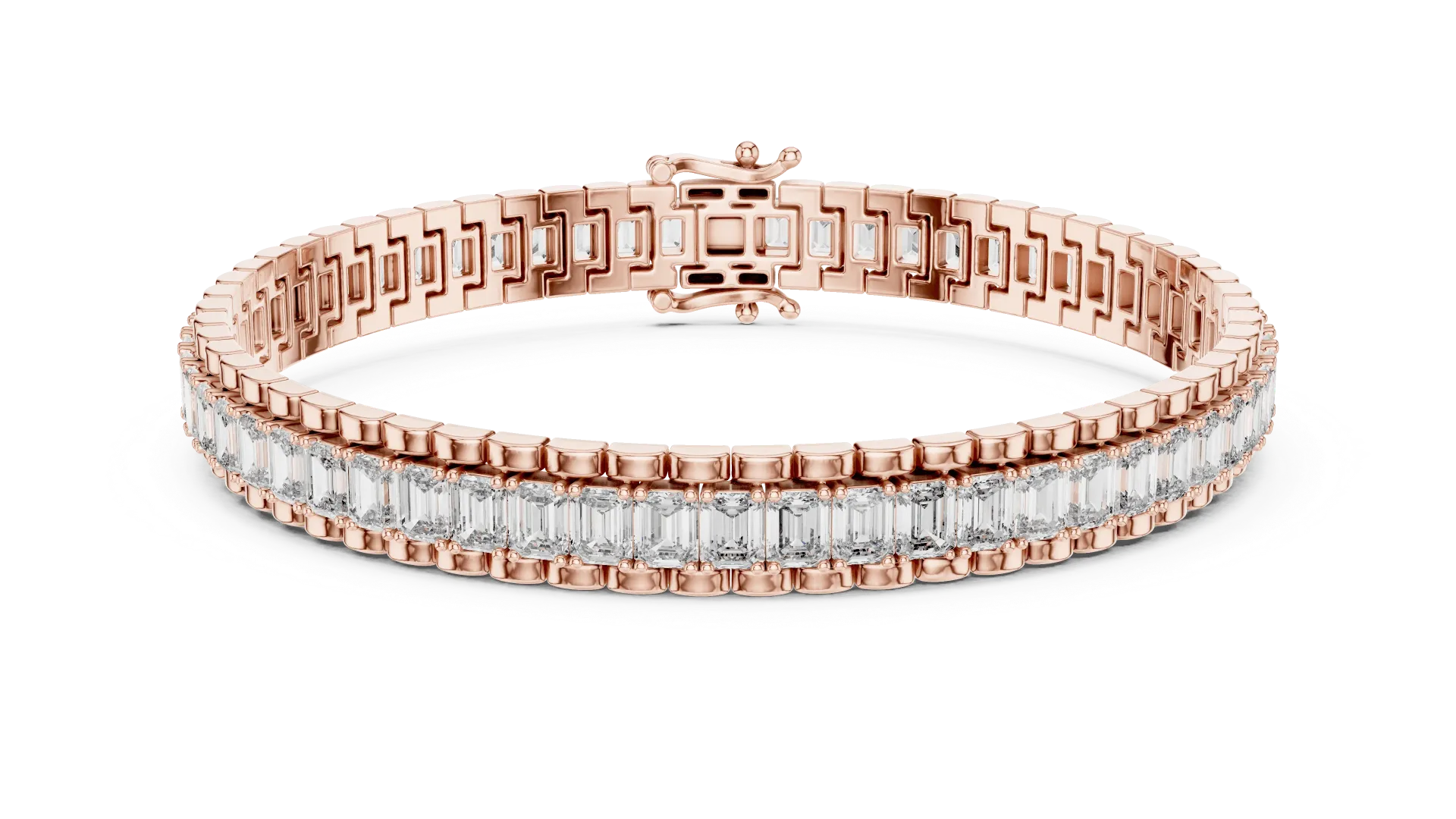 Structured Emerald-Cut Track Bracelet -BYB2049