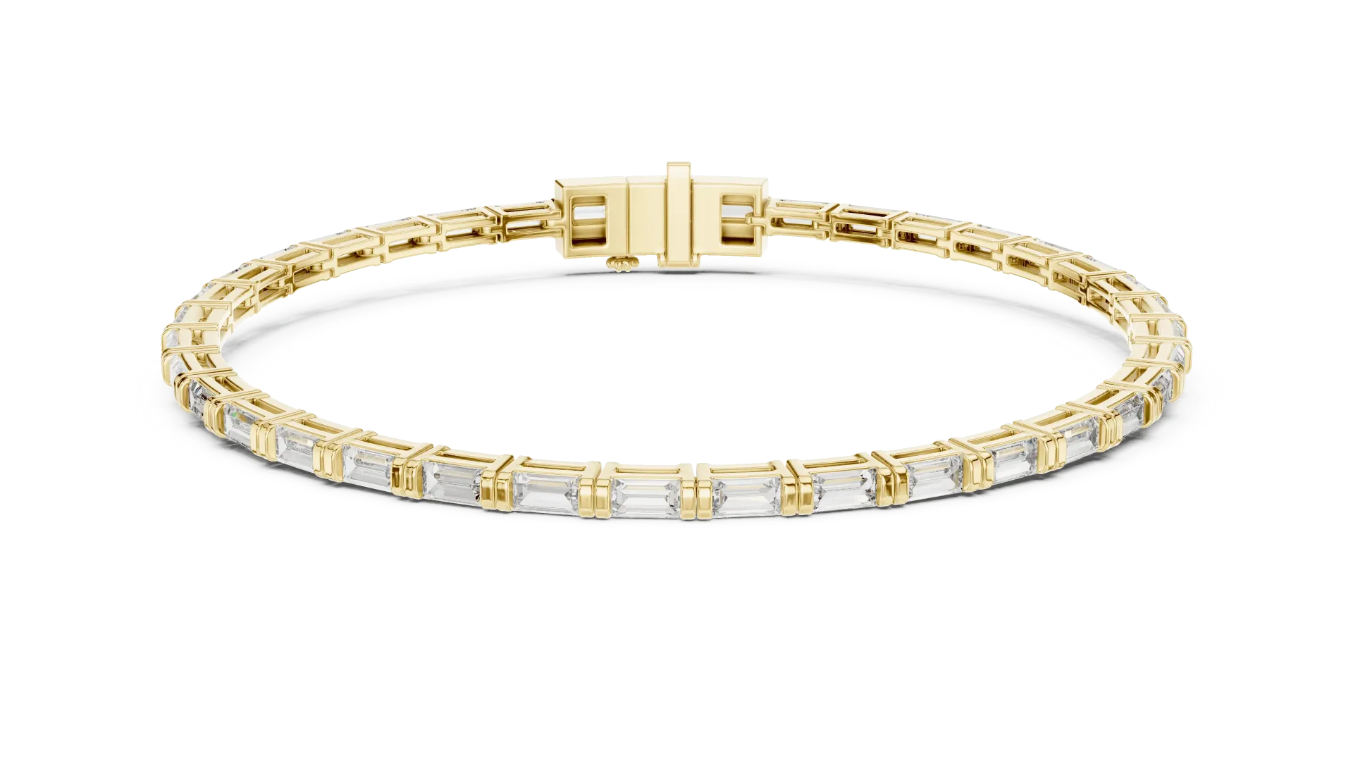 Sleek Baguette Bar Bracelet-BYB2050 (Yellow)