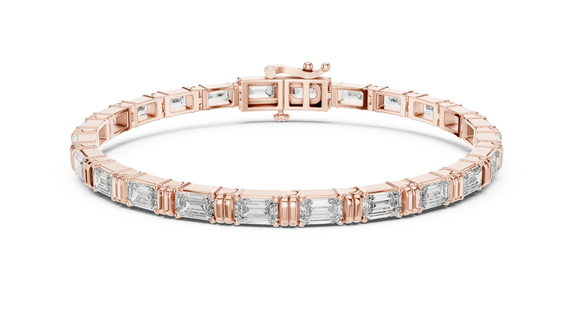 Art Deco Emerald Fluted Pillar Bracelet