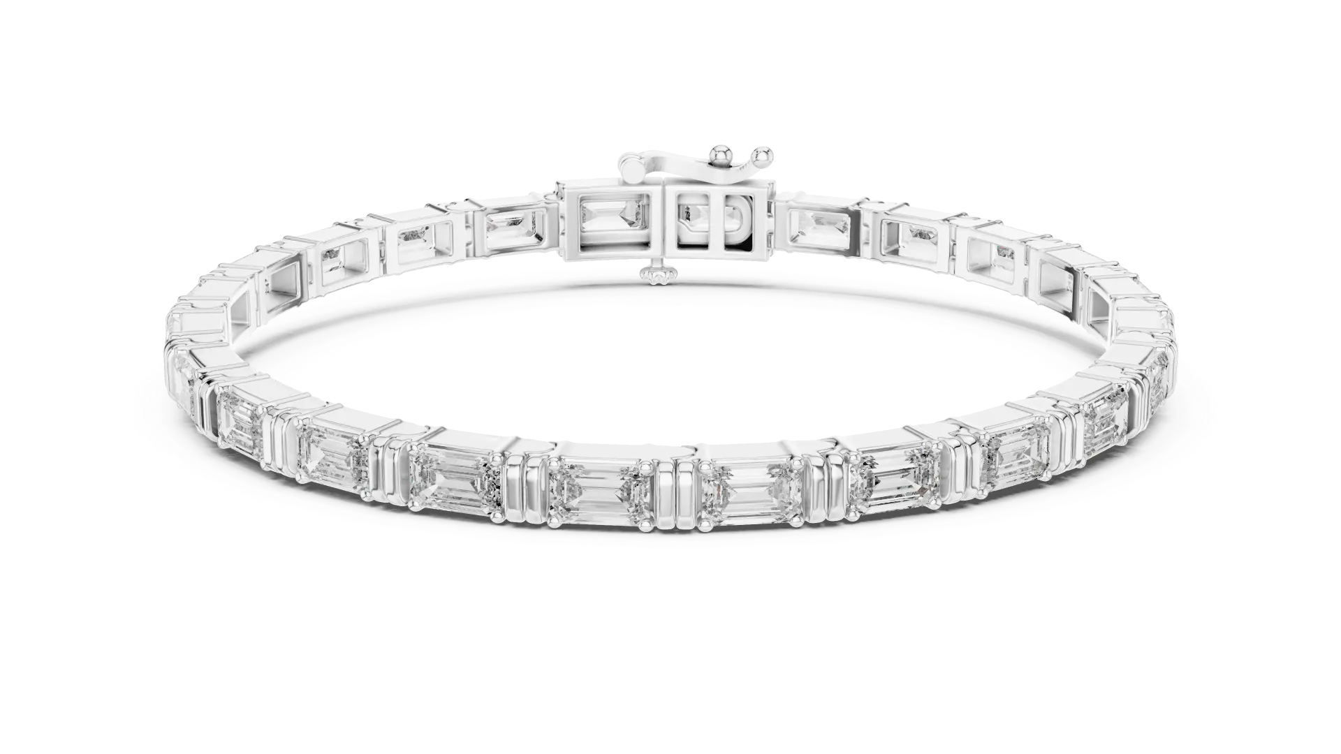 Art Deco Emerald Fluted Pillar Bracelet