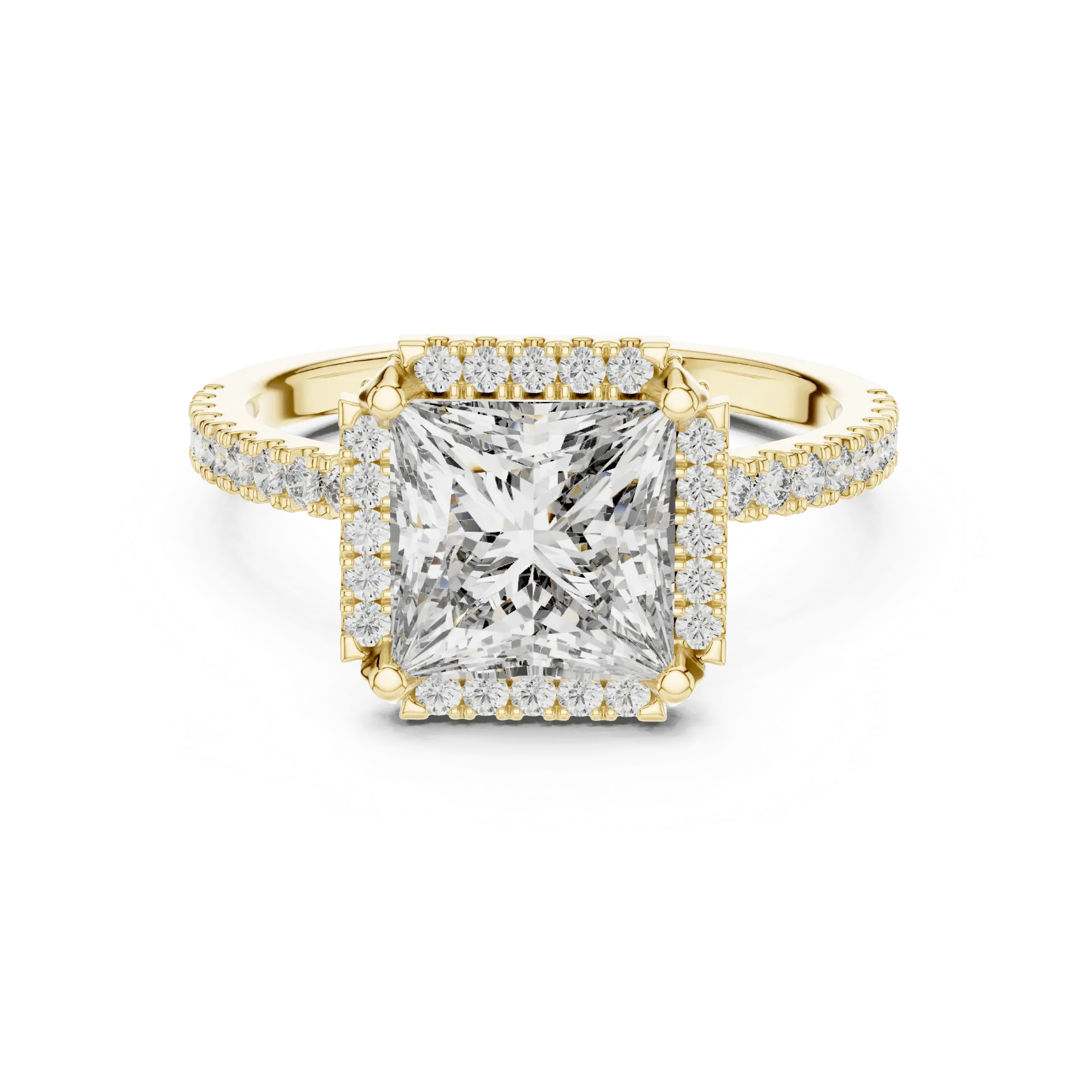 Brilliant Princess Halo Ring (Yellow)