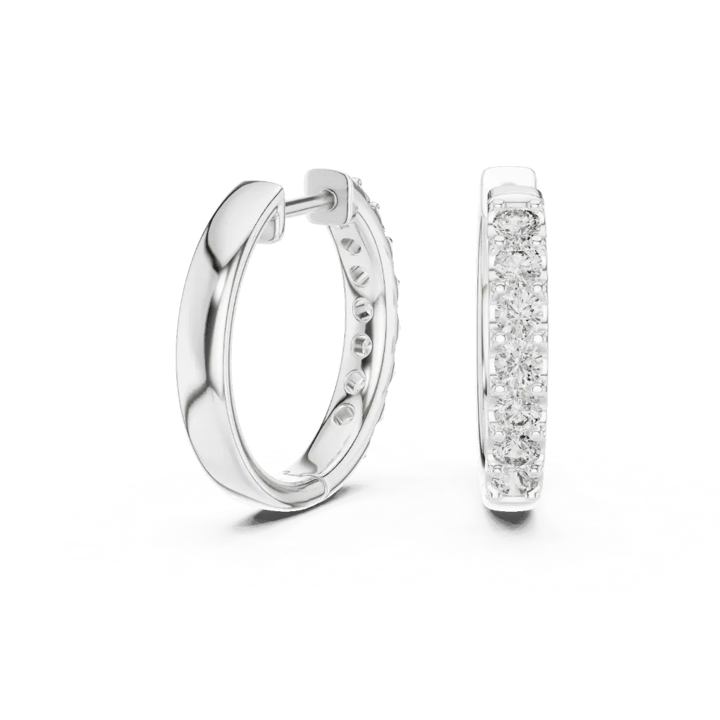 Classic Brilliant Diamond Hoops Earring
