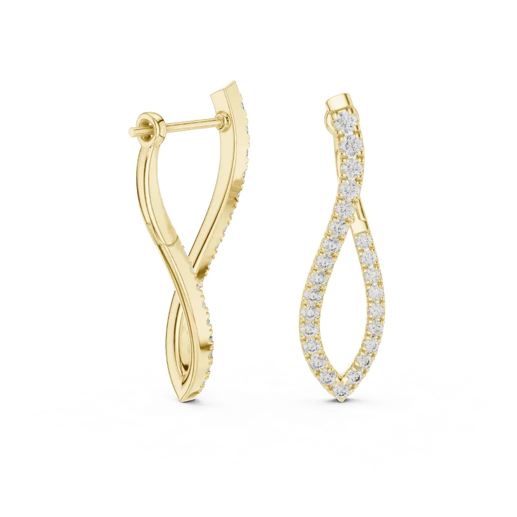 Sculptural Infinity Drop Earrings (Yellow)