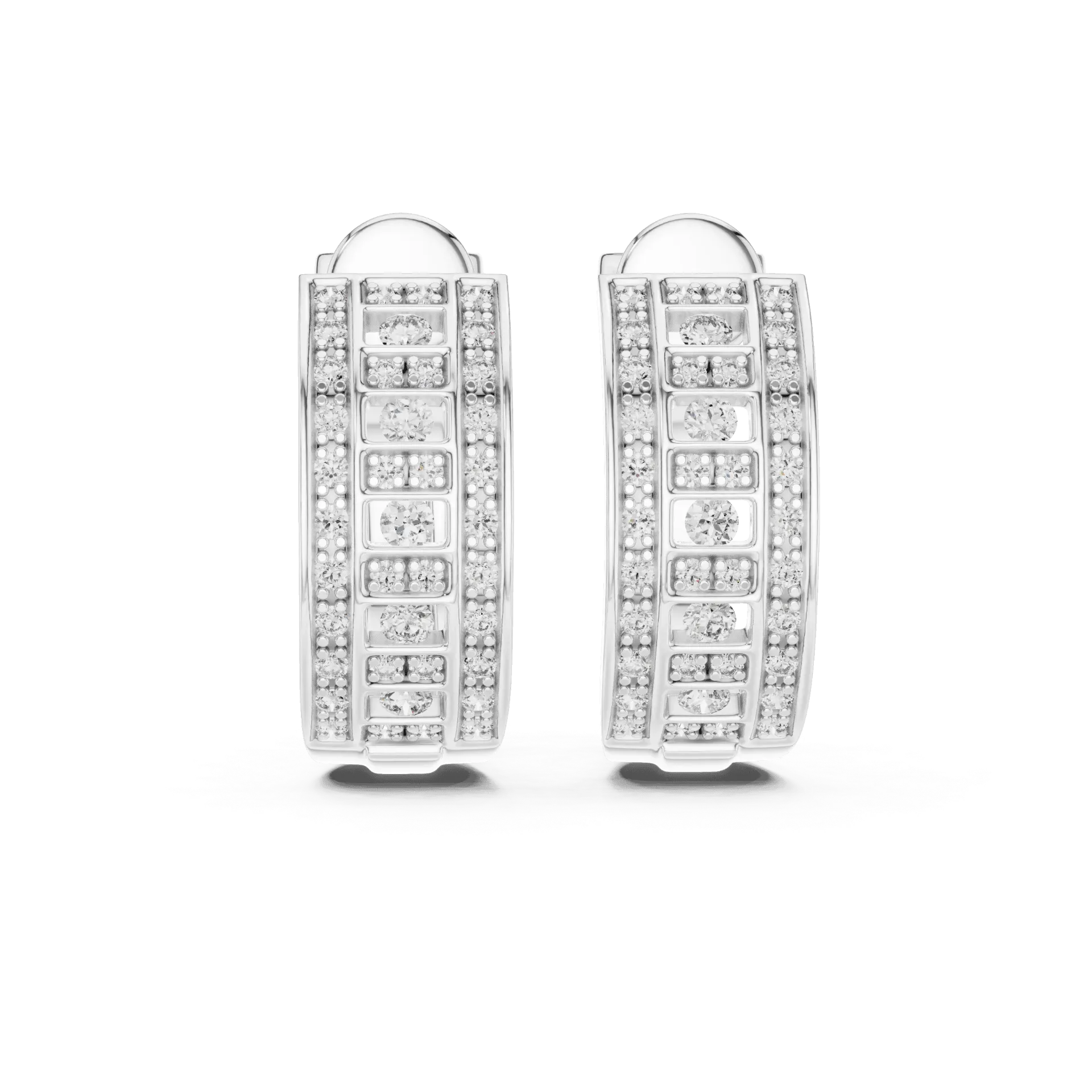 The Art Deco Diamond Ladder Half-Hoops