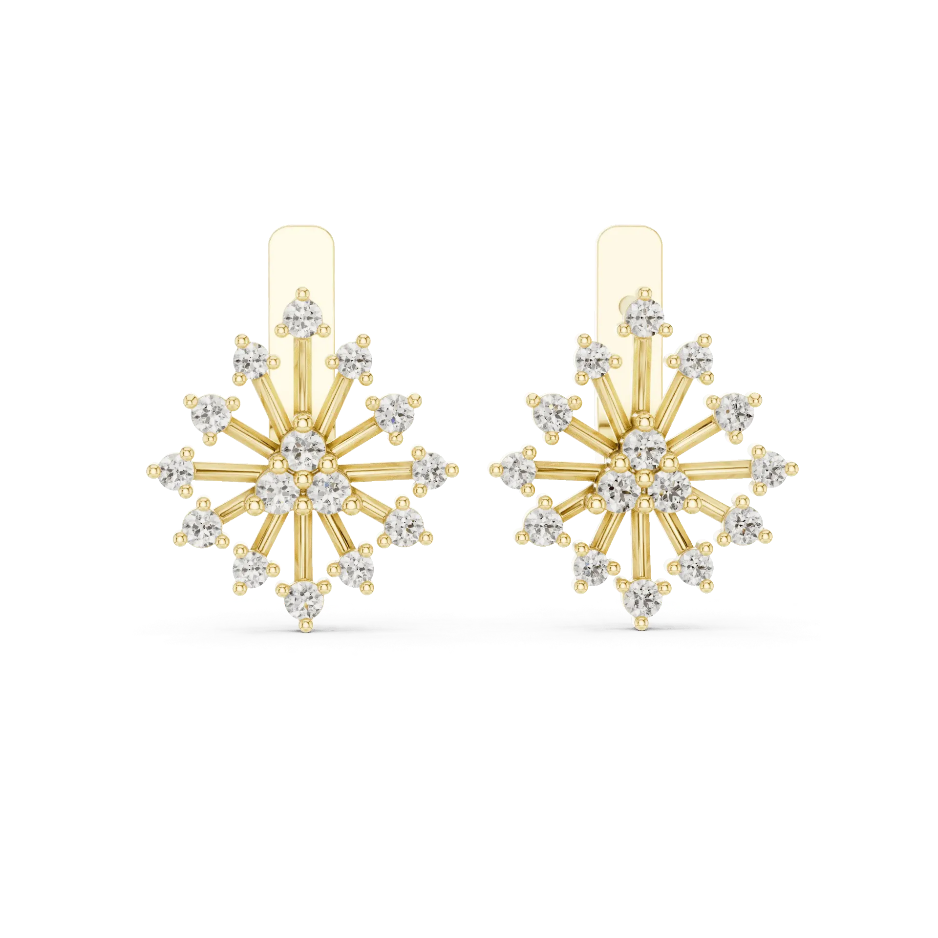 Dynamic Diamond Starburst Earrings (Yellow)