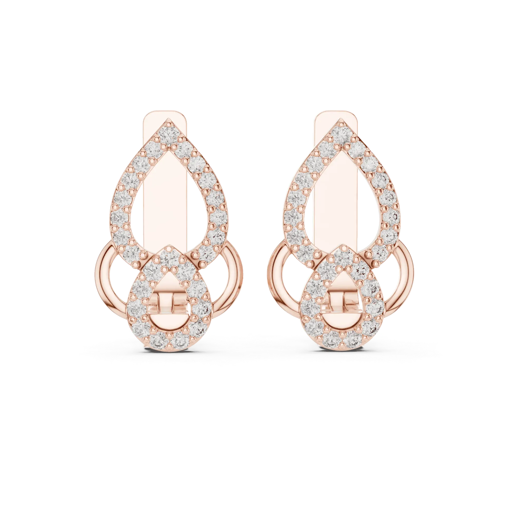 Open-Air Double Teardrop Earrings