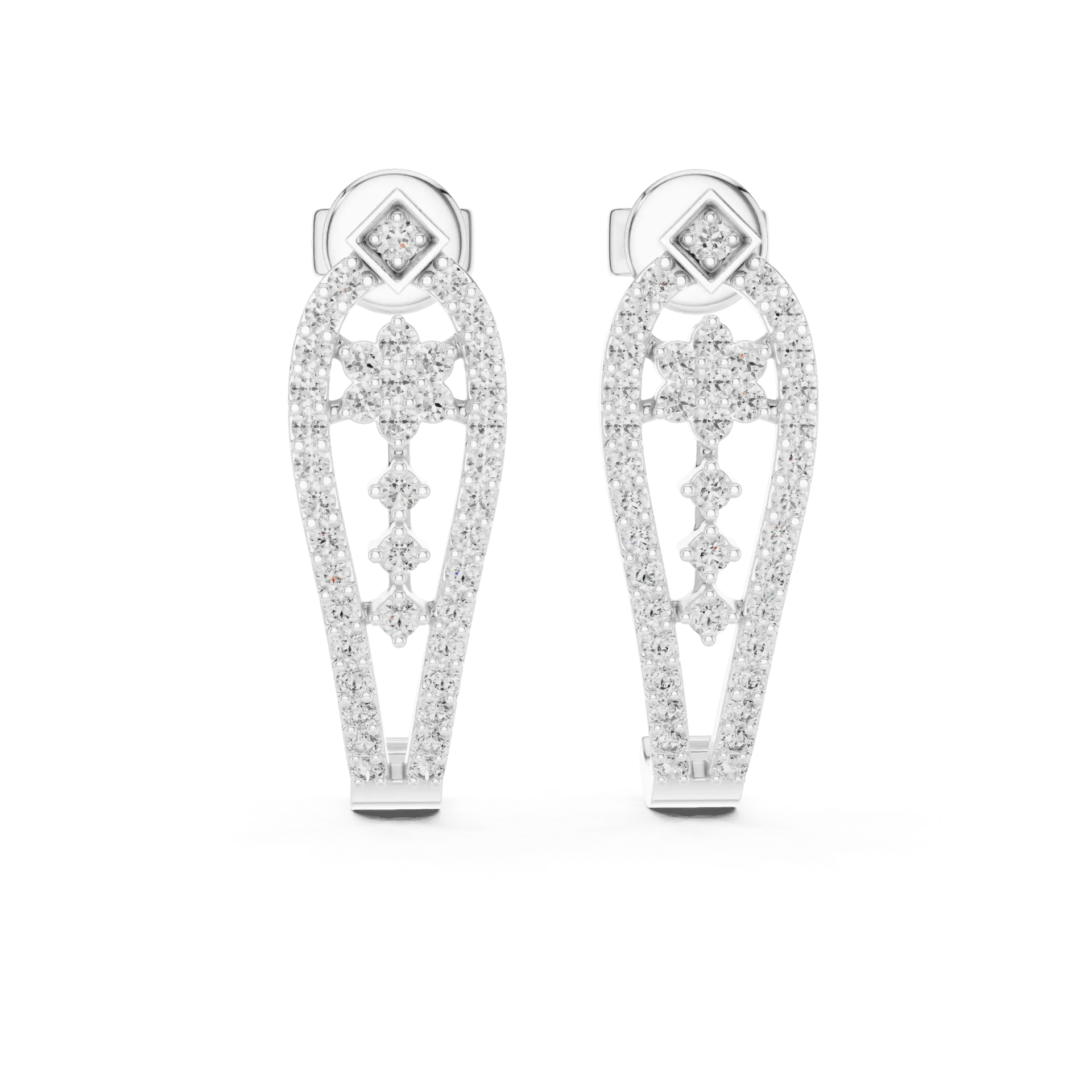 Floral Tapestry Half-Hoops Earrings