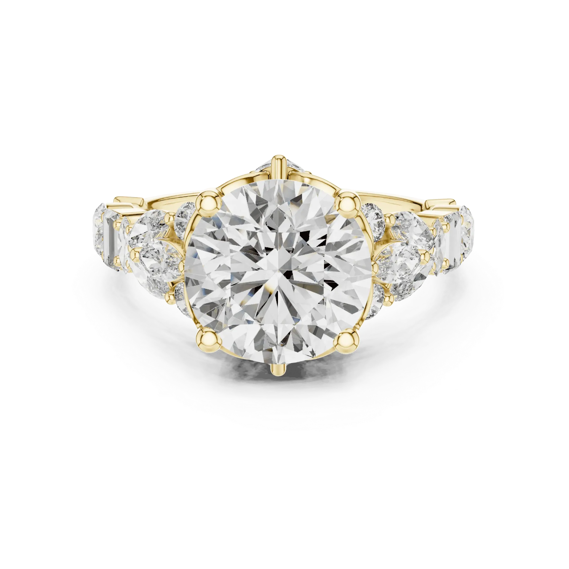 4.05ct Opulent Mixed-Cut Cluster Ring (Yellow)