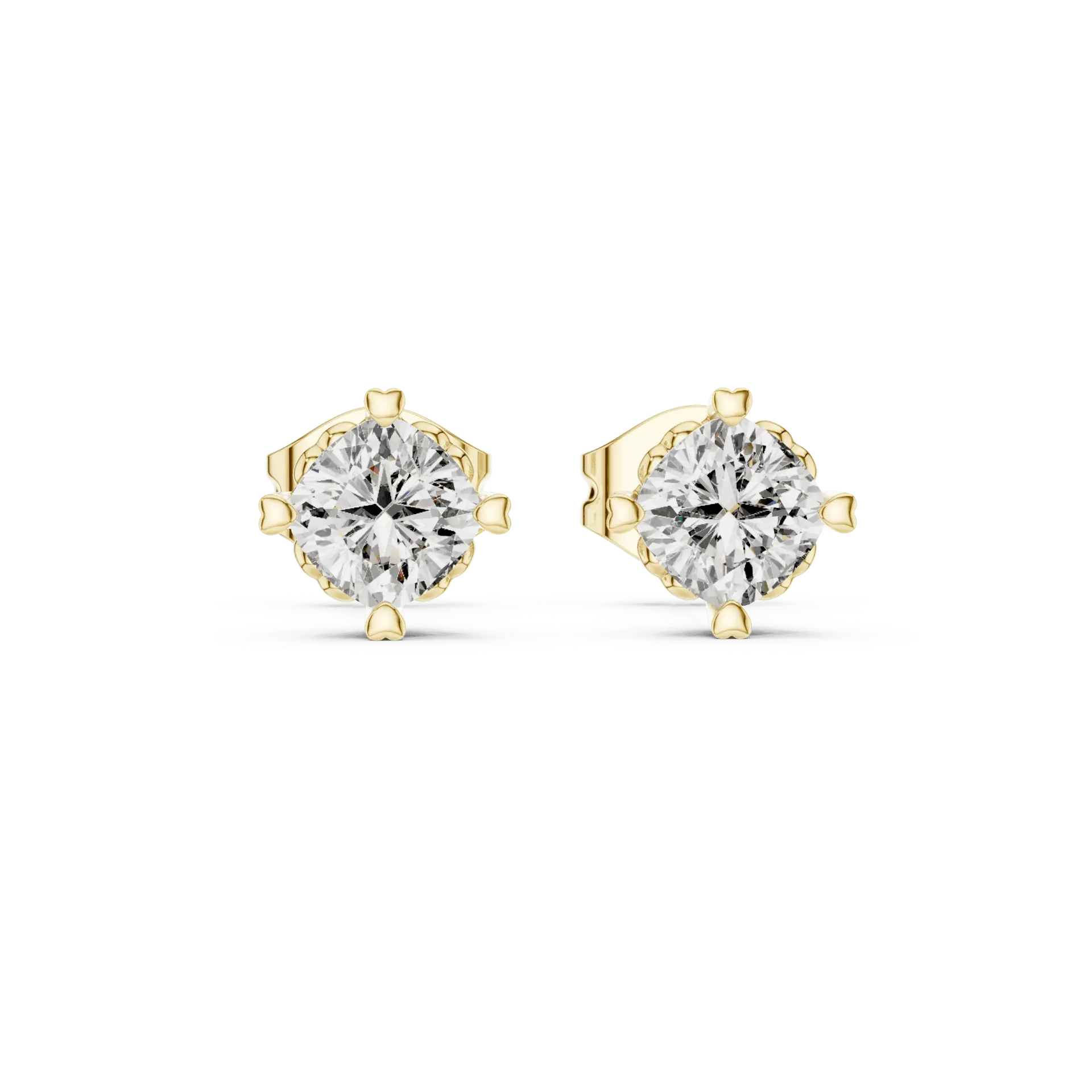 Scalloped Round Studs Earrings