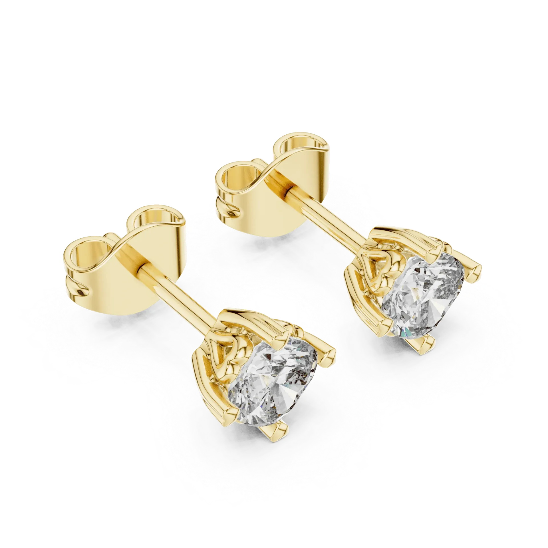 Scalloped Compass Cushion Studs Earrings