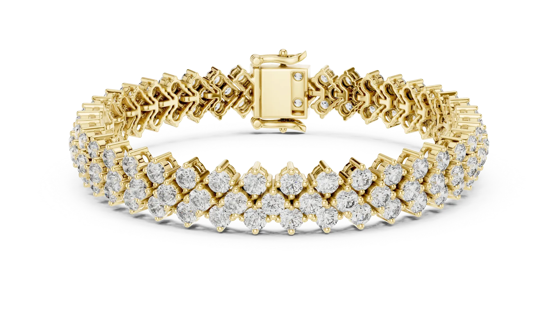 Statement Chevron Diamond Bracelet (Yellow)