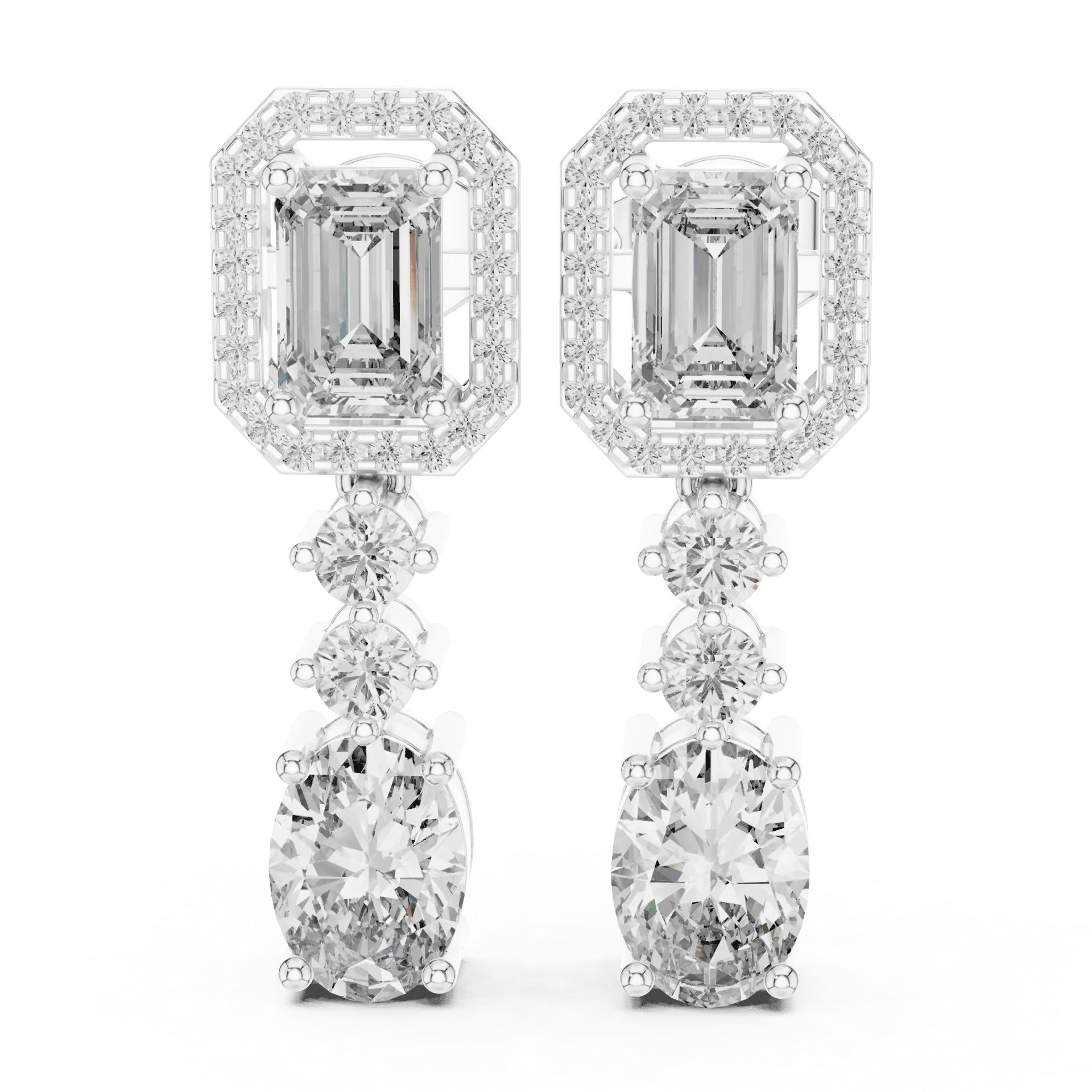 Mixed-Cut Emerald Drop Earrings