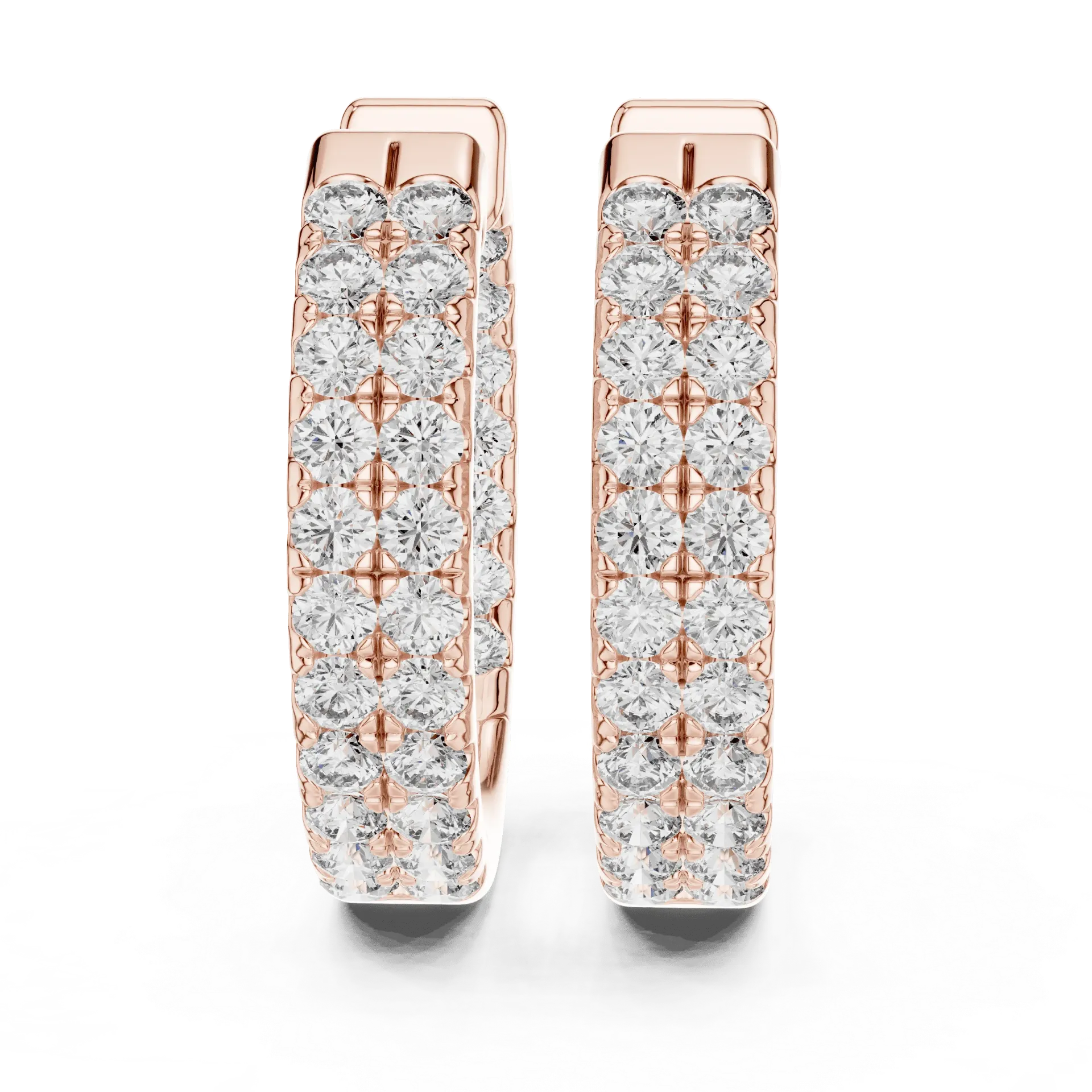 Double-Row Pavé Diamond Huggies