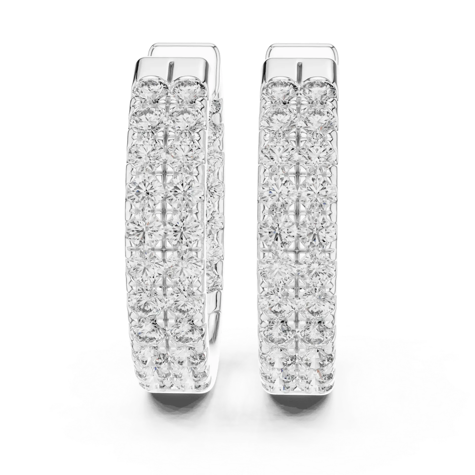 Double-Row Pavé Diamond Huggies