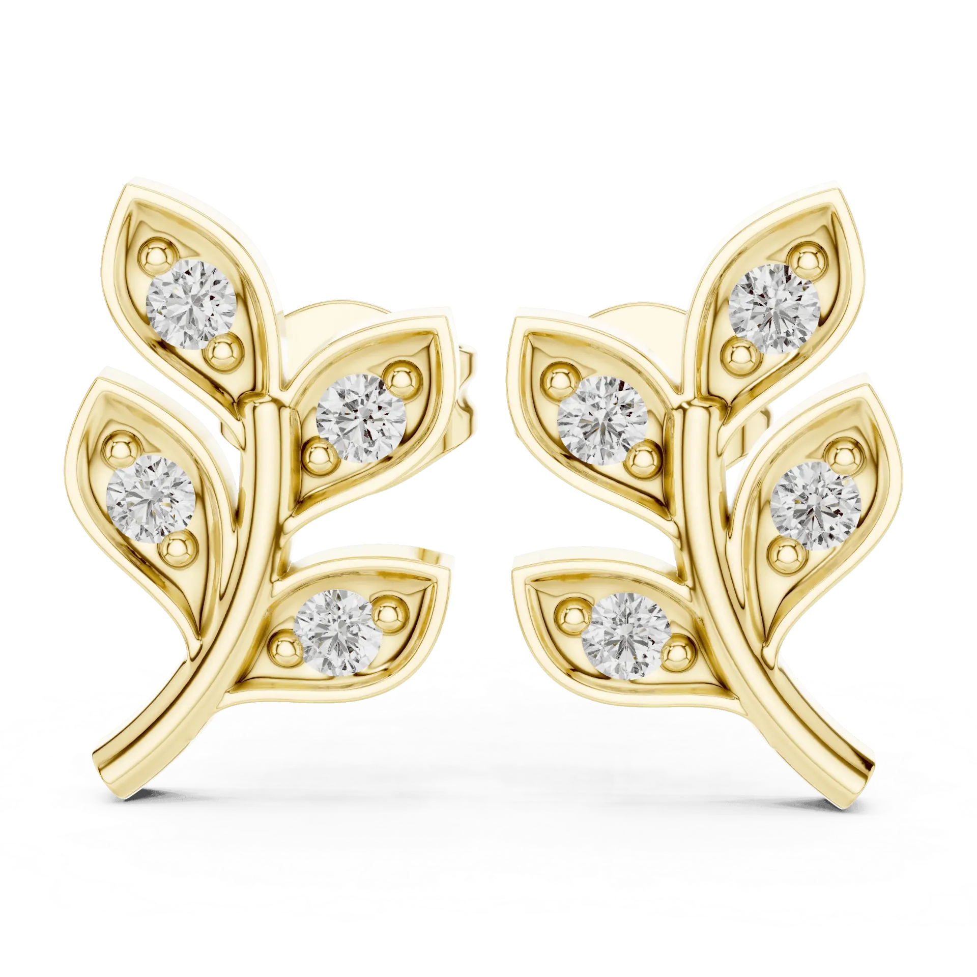 Sculptural Diamond Willow Earrings (Yellow)