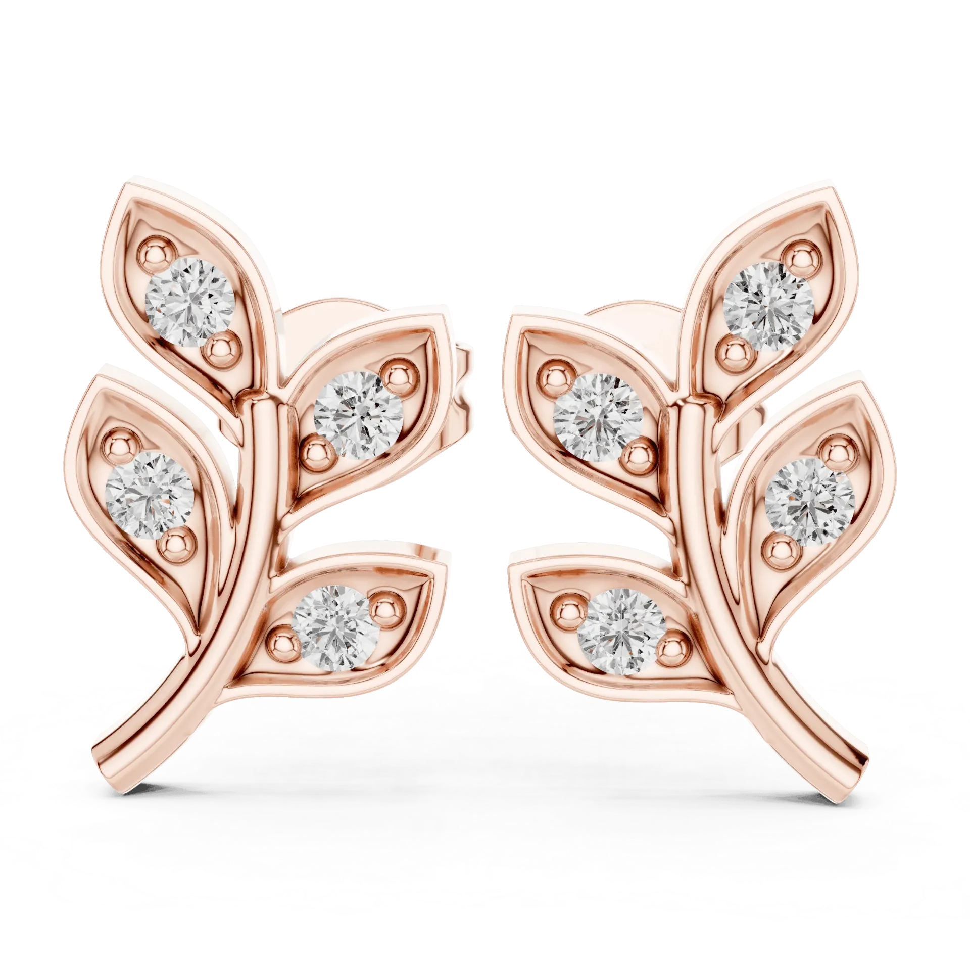 Sculptural Diamond Willow Earrings