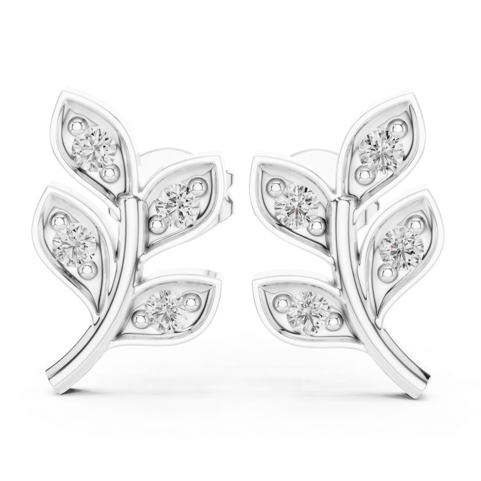 Sculptural Diamond Willow Earrings