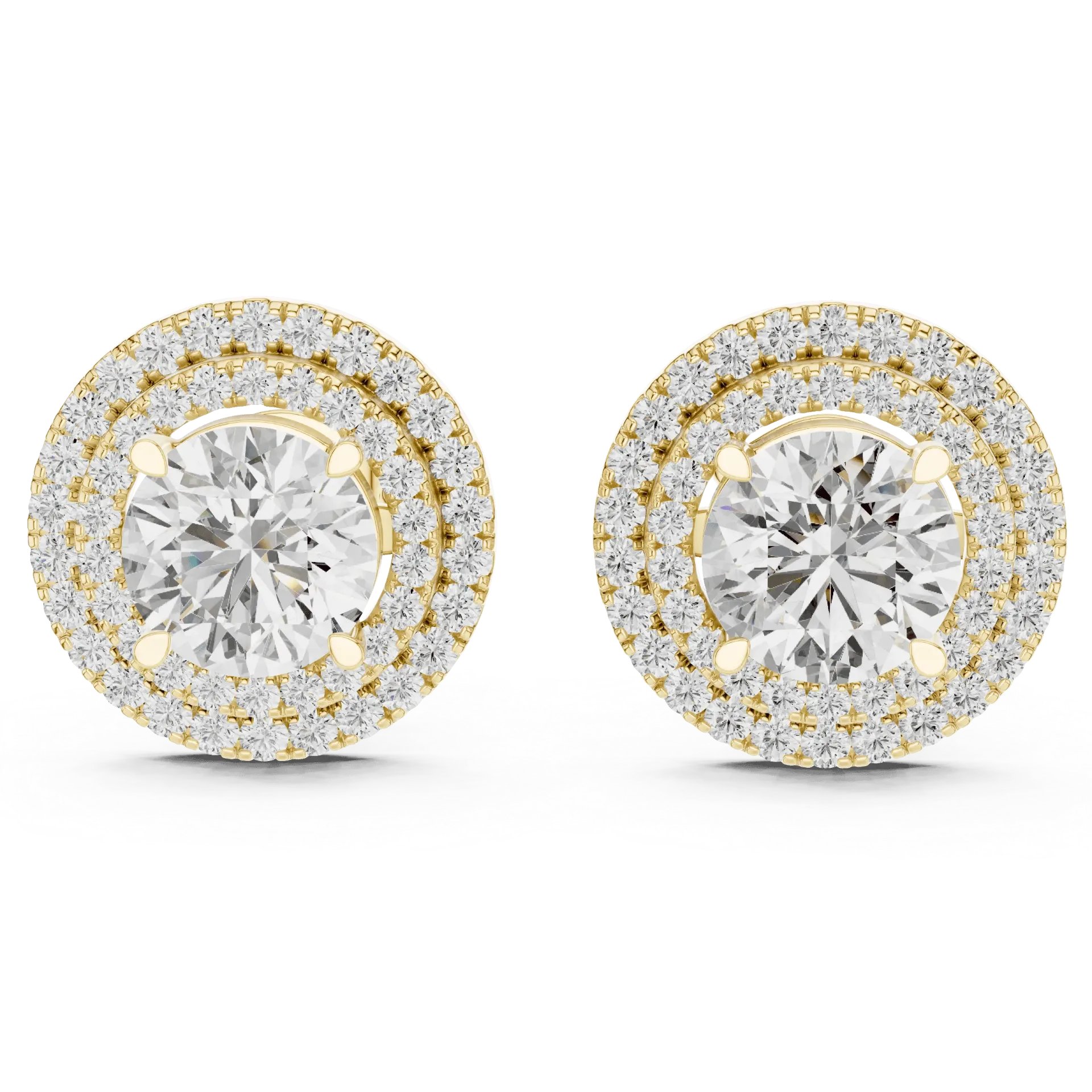 Double-Halo Diamond Earrings